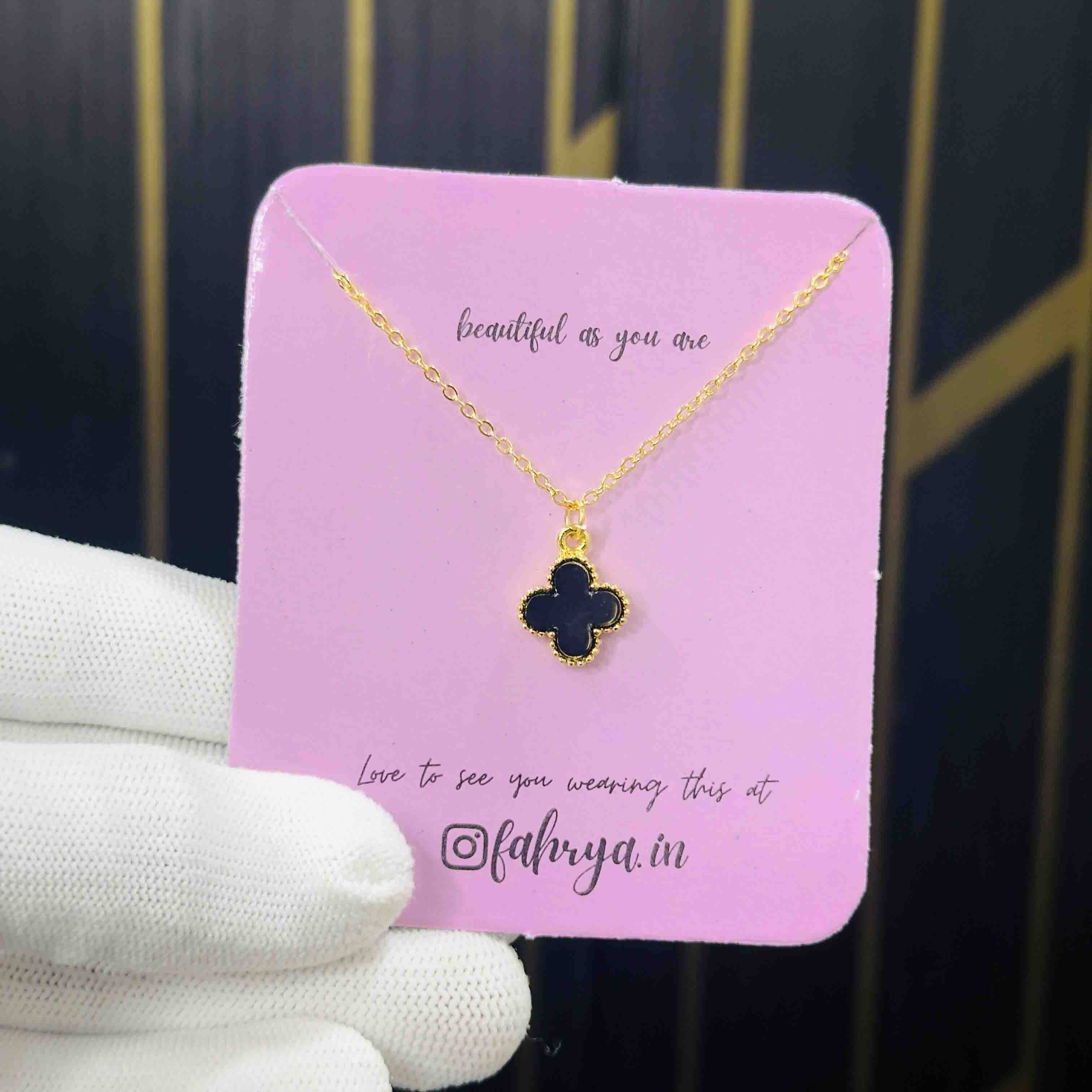 Black Flower Chain Pendant buy only at ₹99