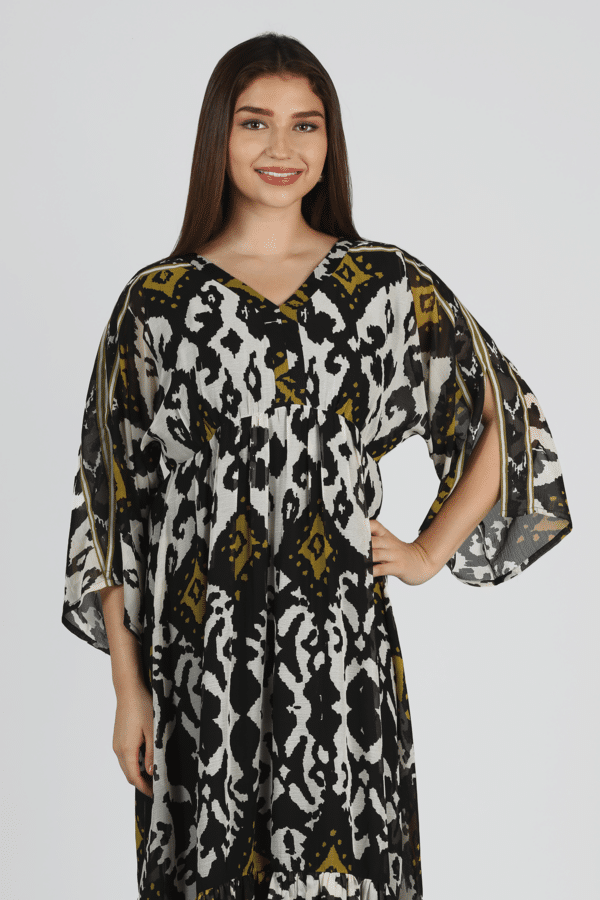 Charcoal Black Chiffon Maxi Dress