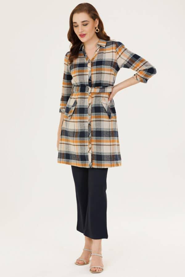Winter Tunic in Blue Check