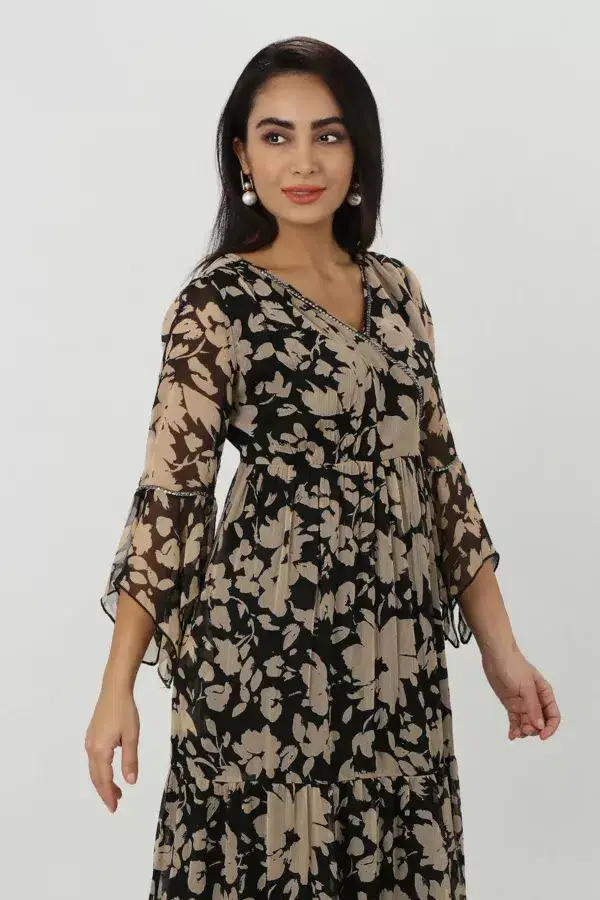 Brown Chiffon Maxi Dress