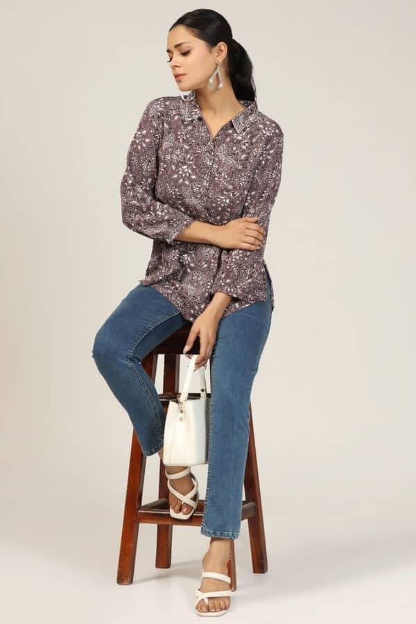 Vibrant Purple Printed Shirt