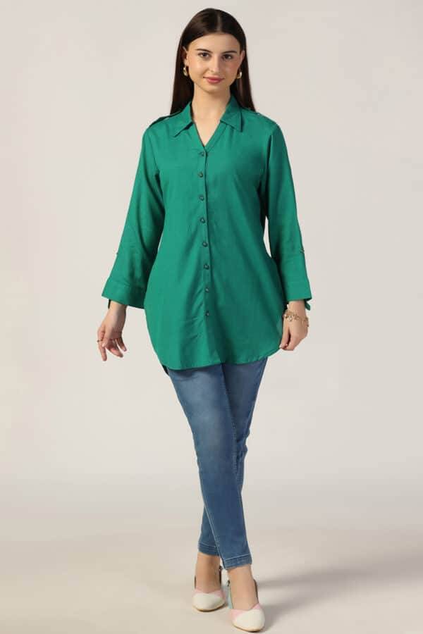 Forest Green Collared Tunic