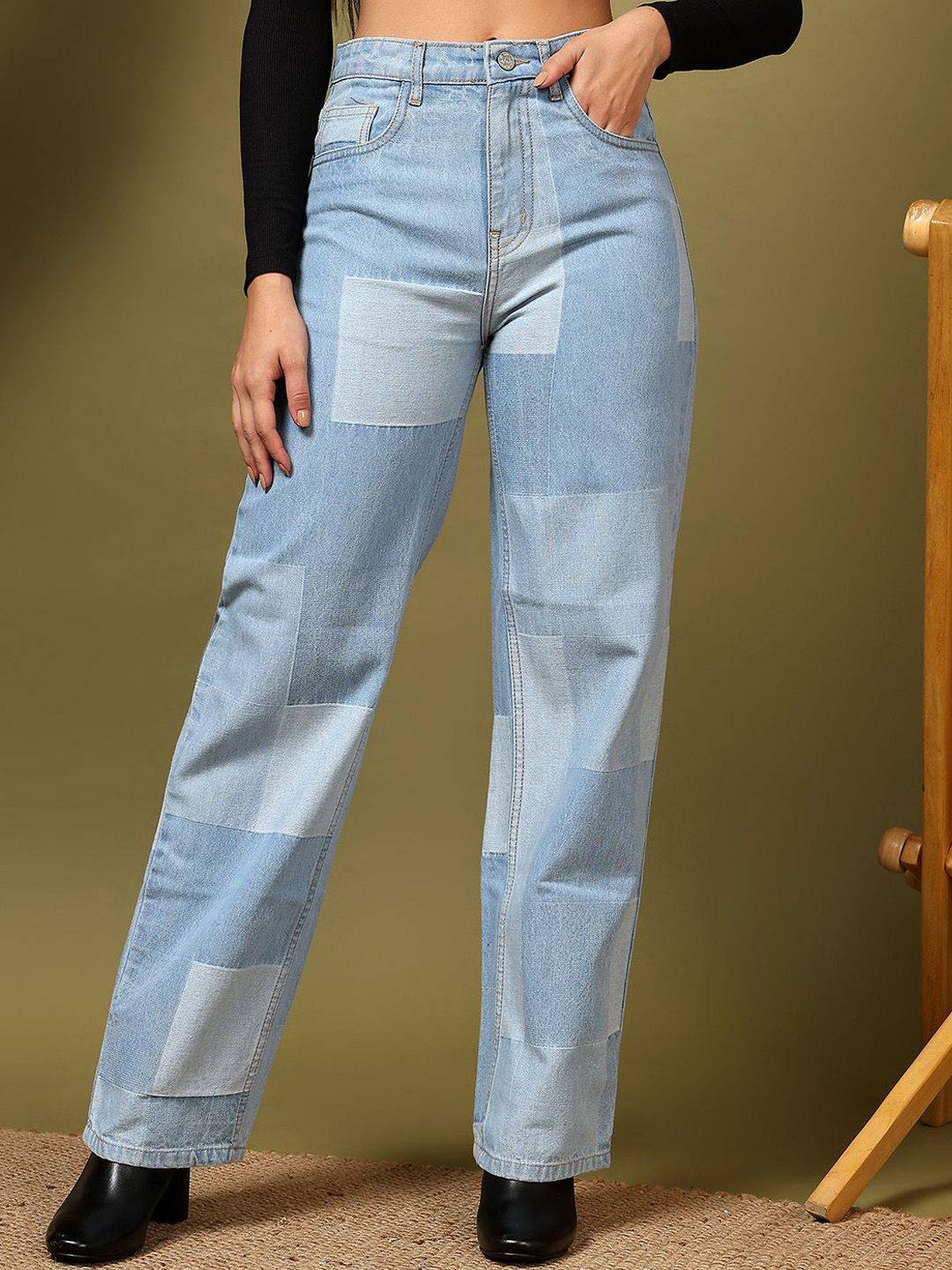 Kotty Women Straight Fit High-Rise Stretchable Jeans