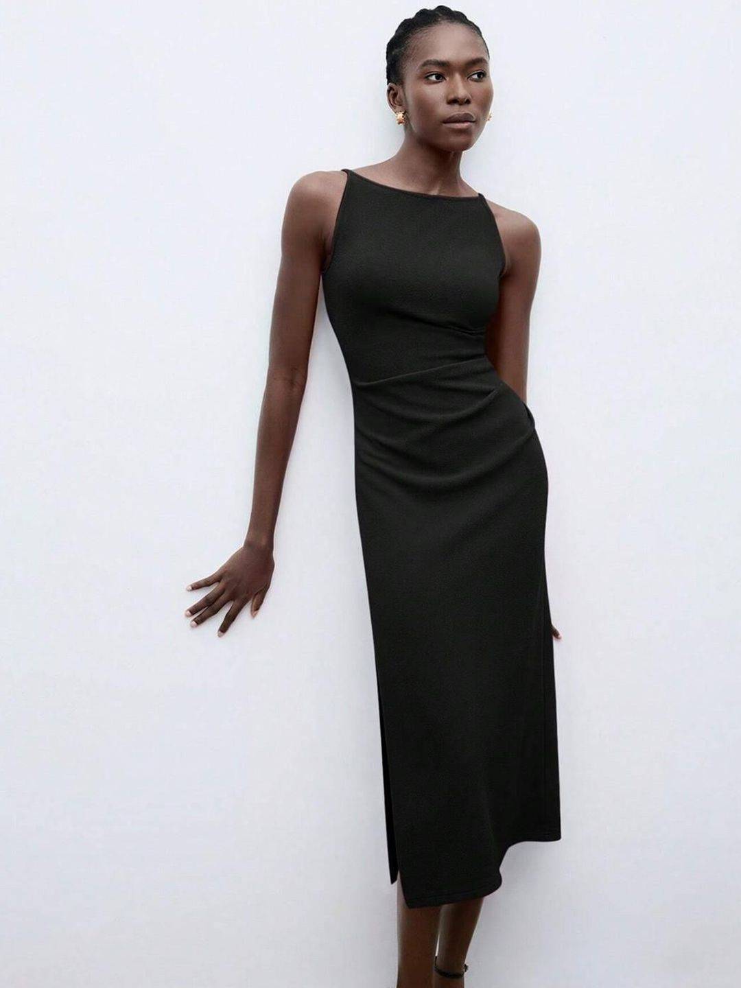 Kotty Boat Neck Bodycon Midi Dress