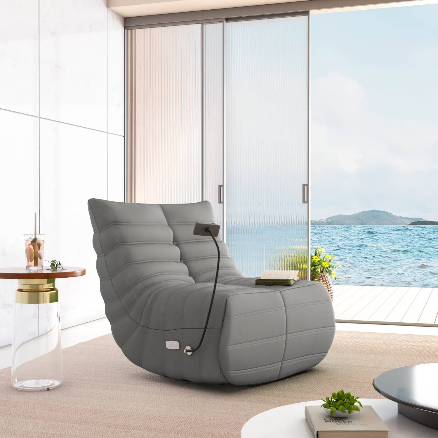 Adore 1 Seater Rocker & Swivel Electric Recliner (Grey)