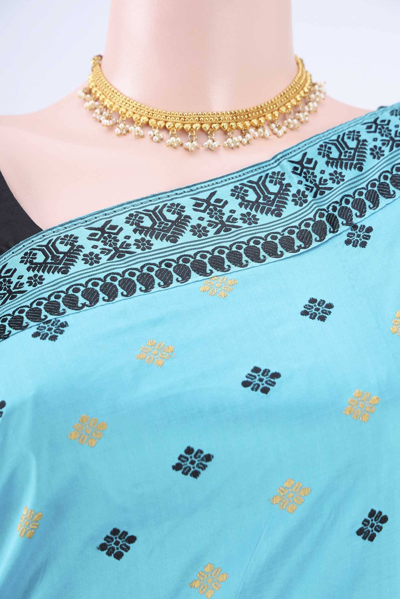 Blue Assam Silk Saree Buy at ₹22228