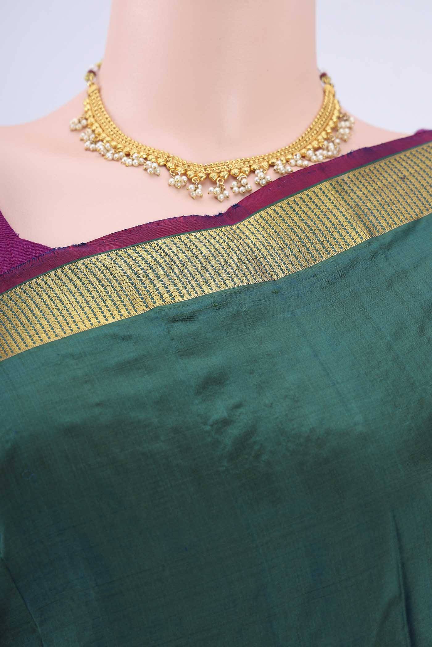 Bottle Green Kanchipuram Silk Saree Buy at ₹7511