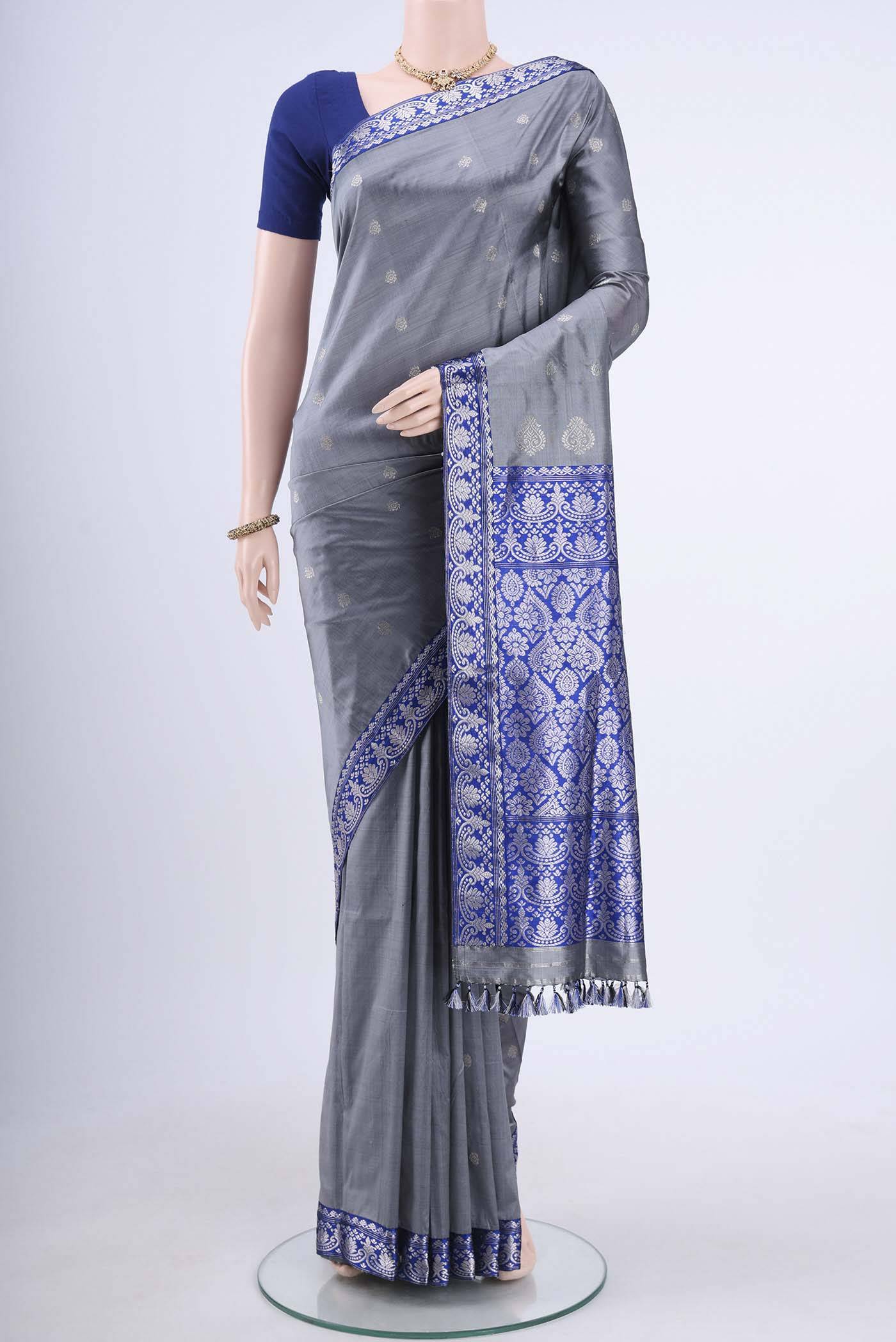 Grey Assam Silk Saree Buy at ₹17318