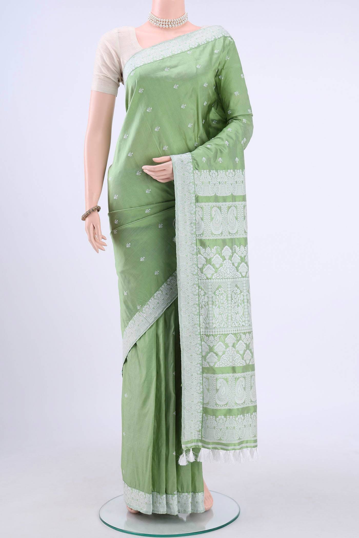 Light Green Assam Silk Saree Buy at ₹16796