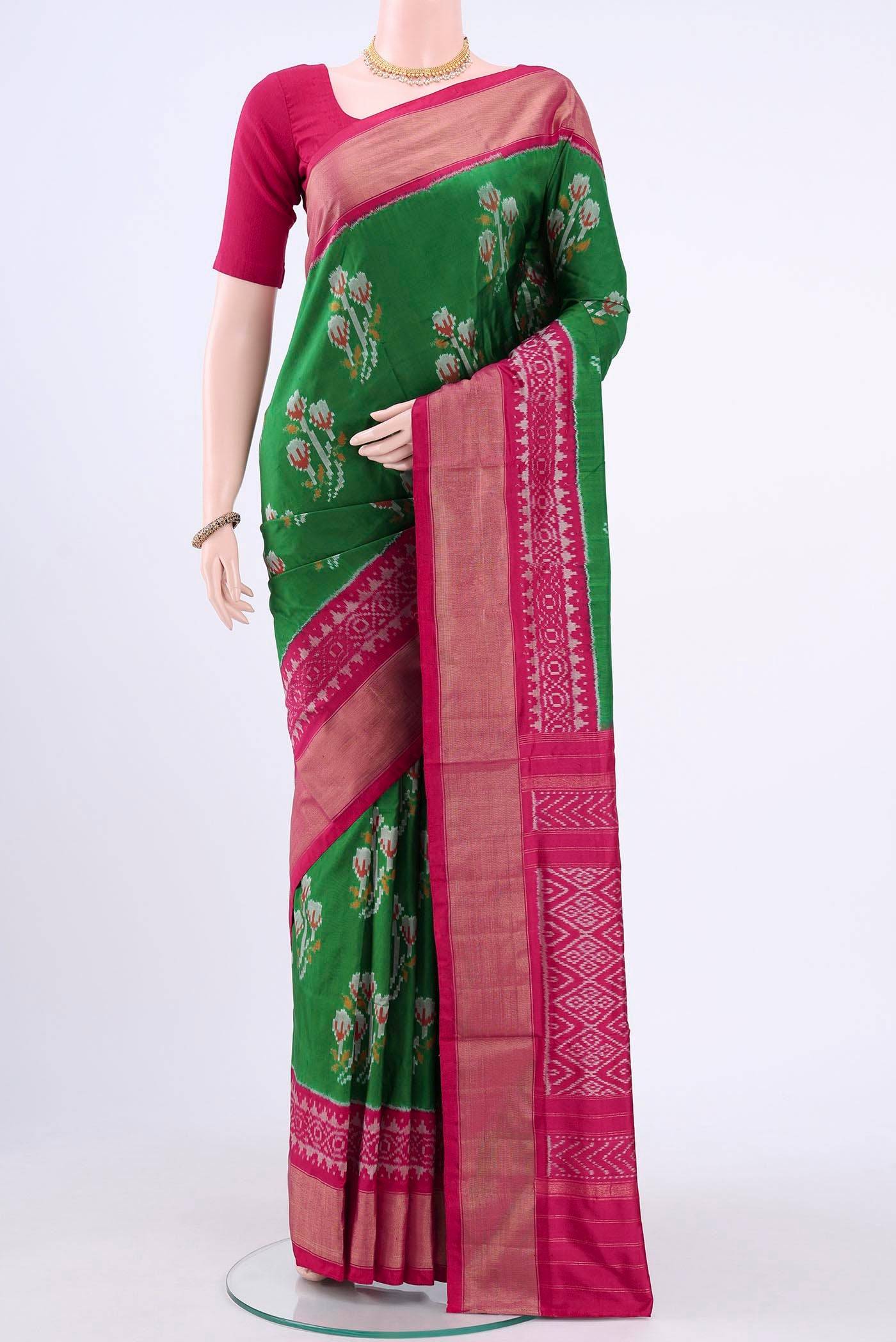 Green Pochampally Silk Saree Buy at ₹21298