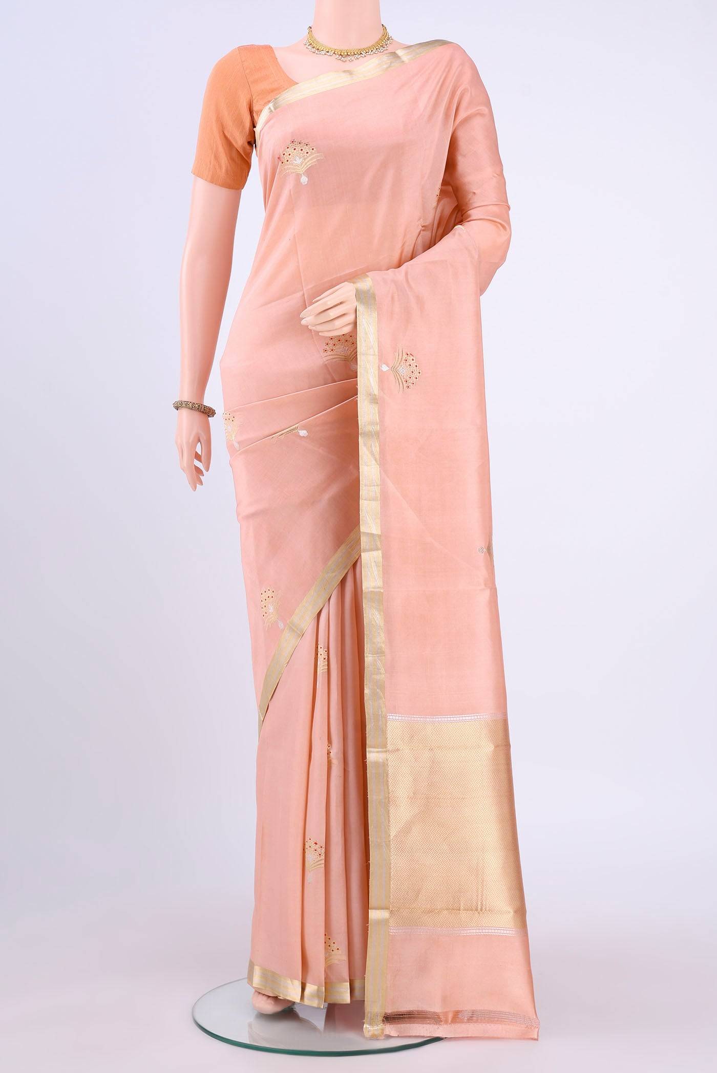 Peach Banarasi Silk Saree Buy at ₹17806
