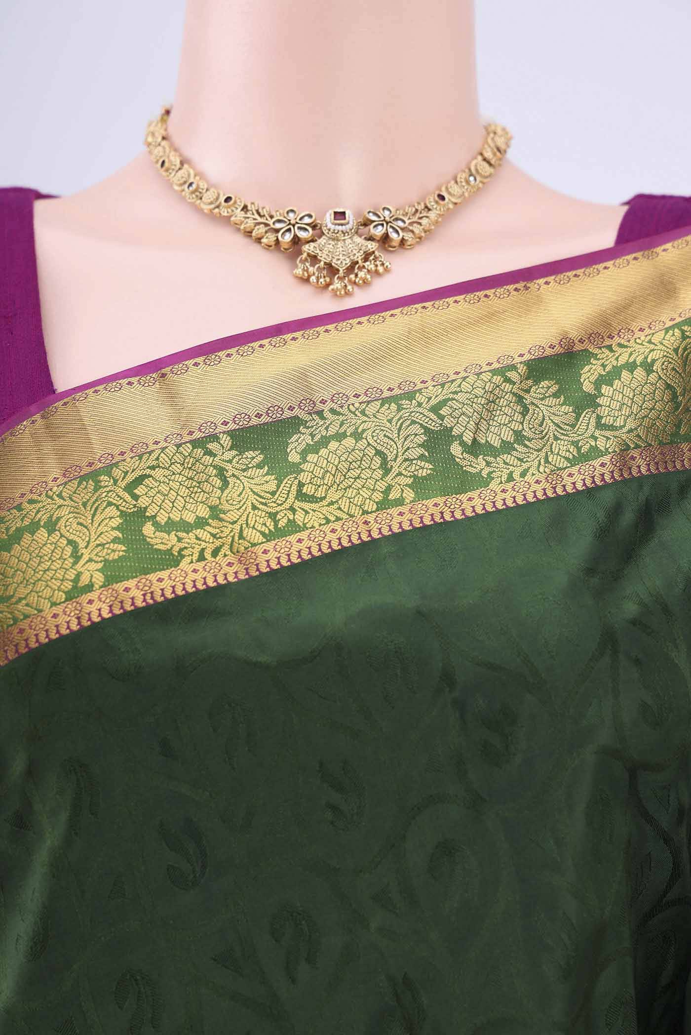Bottle Green Nangavalli Silk [ Salem ] Saree Buy at ₹9158