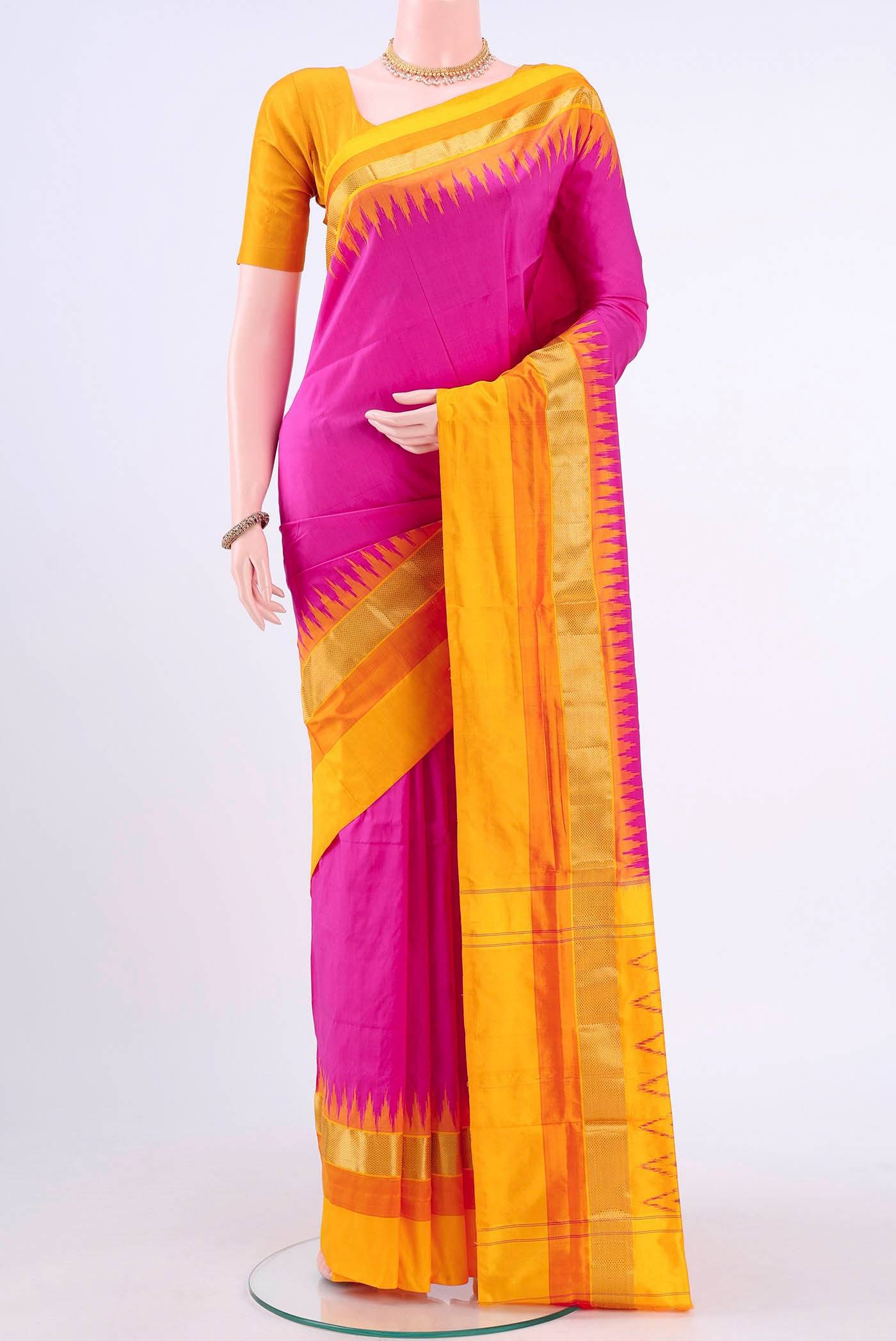 Rani Pink Pochampally Silk Saree Buy at ₹11664