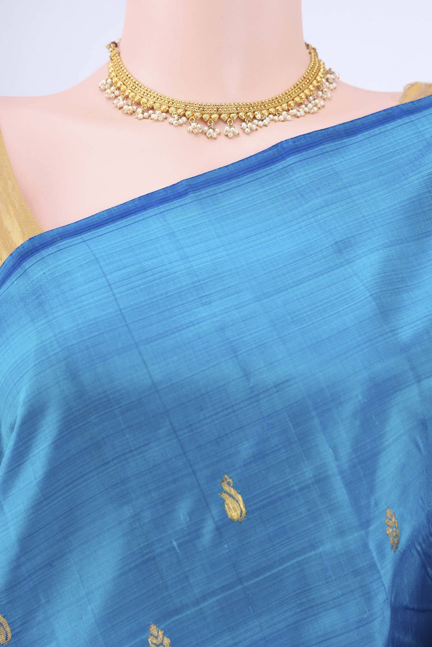 Peacock Blue Kanchipuram Saree Buy at ₹7628