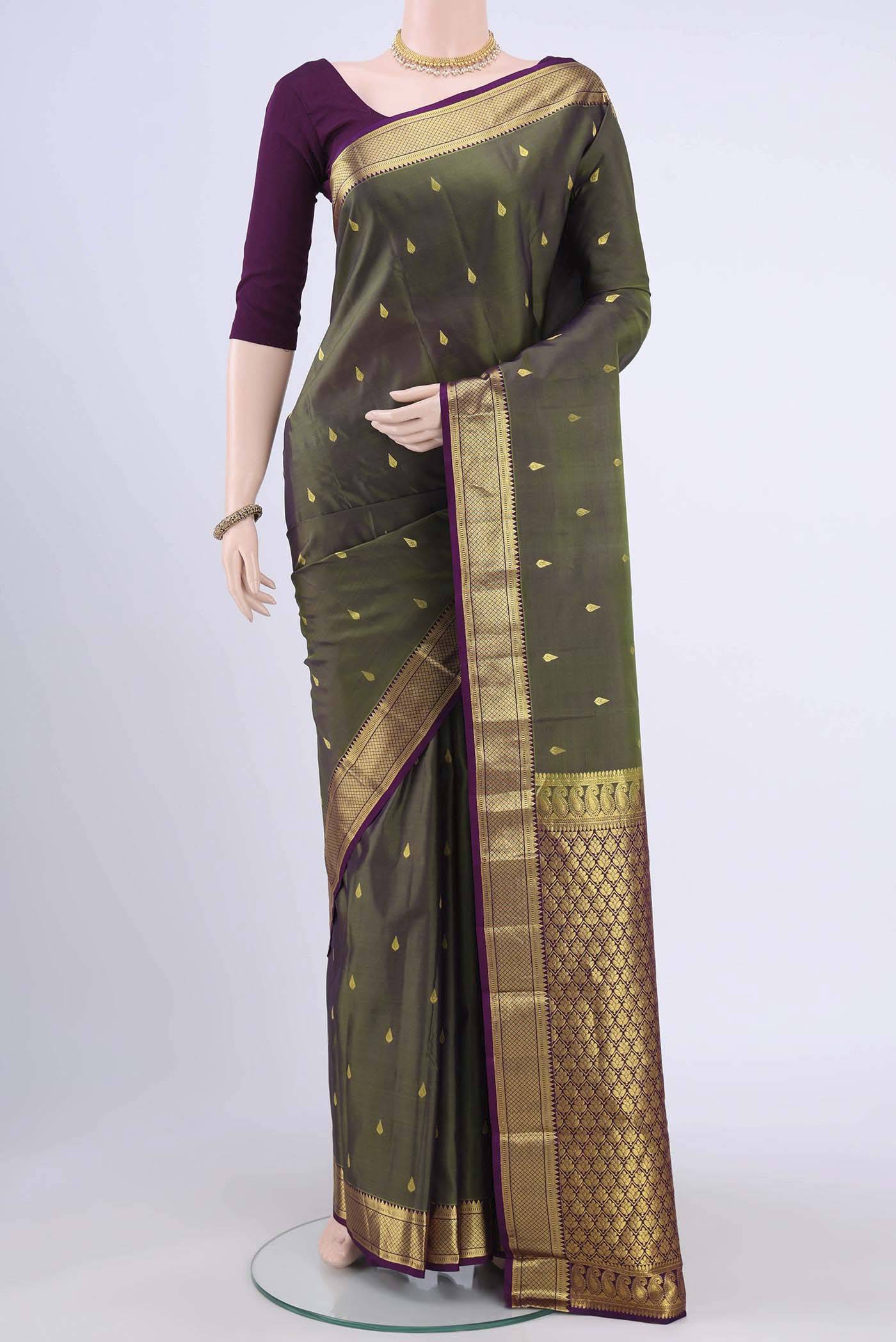 Mehandi Green Nangavalli Silk [ Salem ] Saree Buy at ₹8395