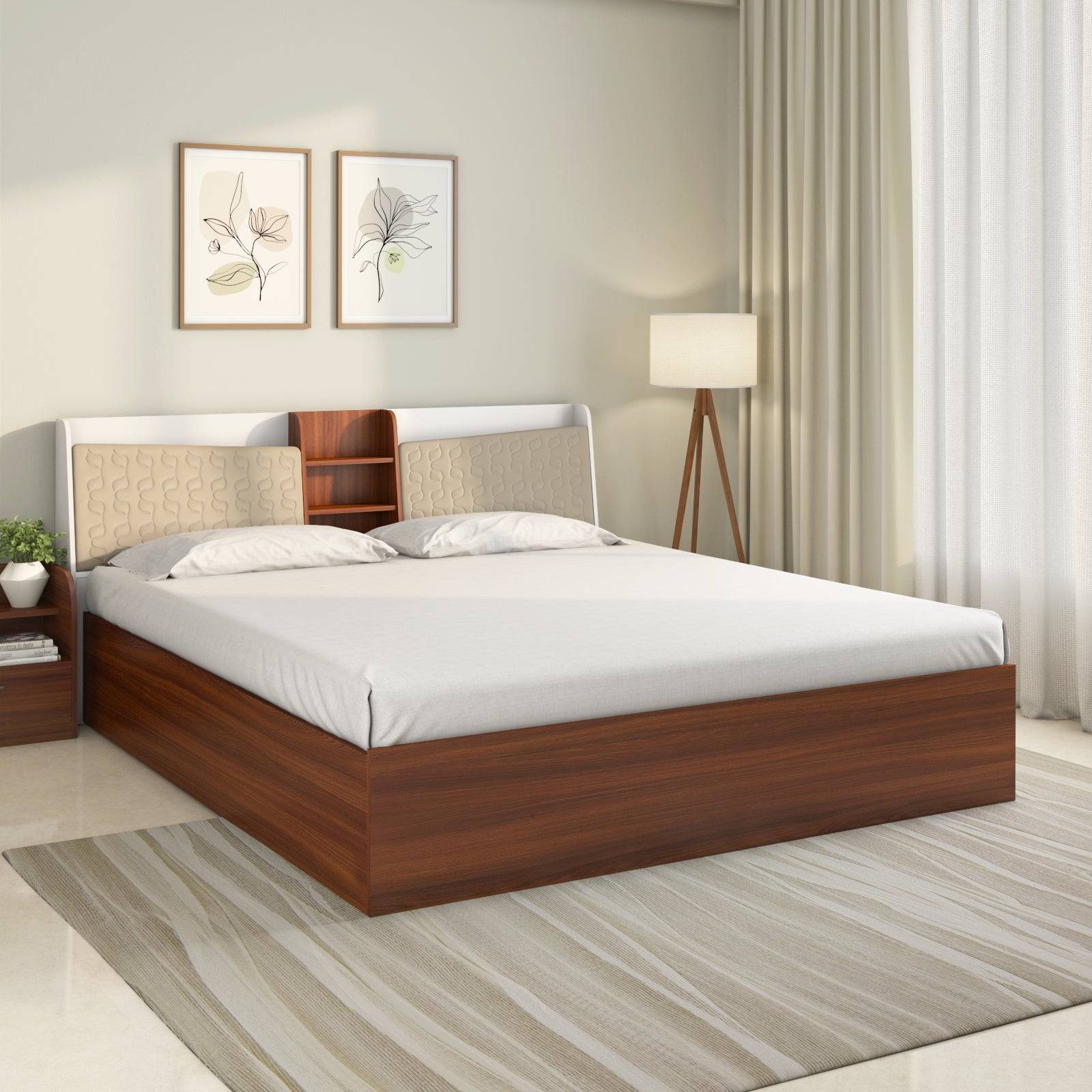 Alps Max Bed with Box Storage (Walnut)