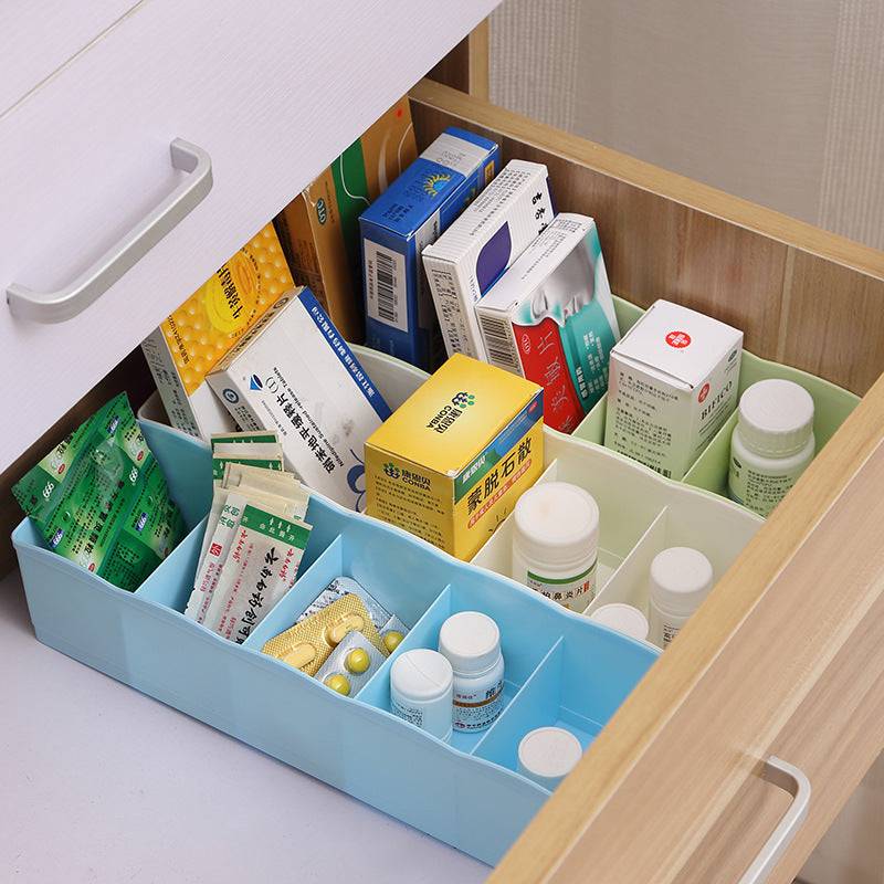 3 Pcs – 5-Compartment Plastic Storage Box | Closet Organizer for Underwear, Socks & Accessories Buy @ ₹249