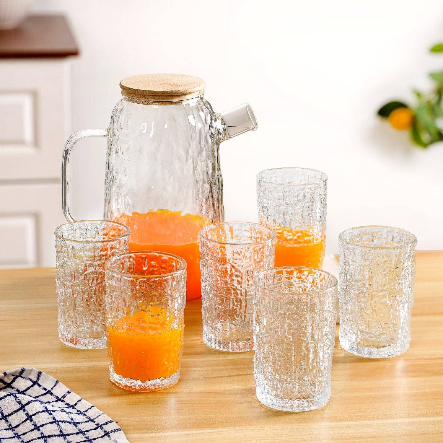 Textured Jug And Glass Set Of 7 buy only at ₹2350