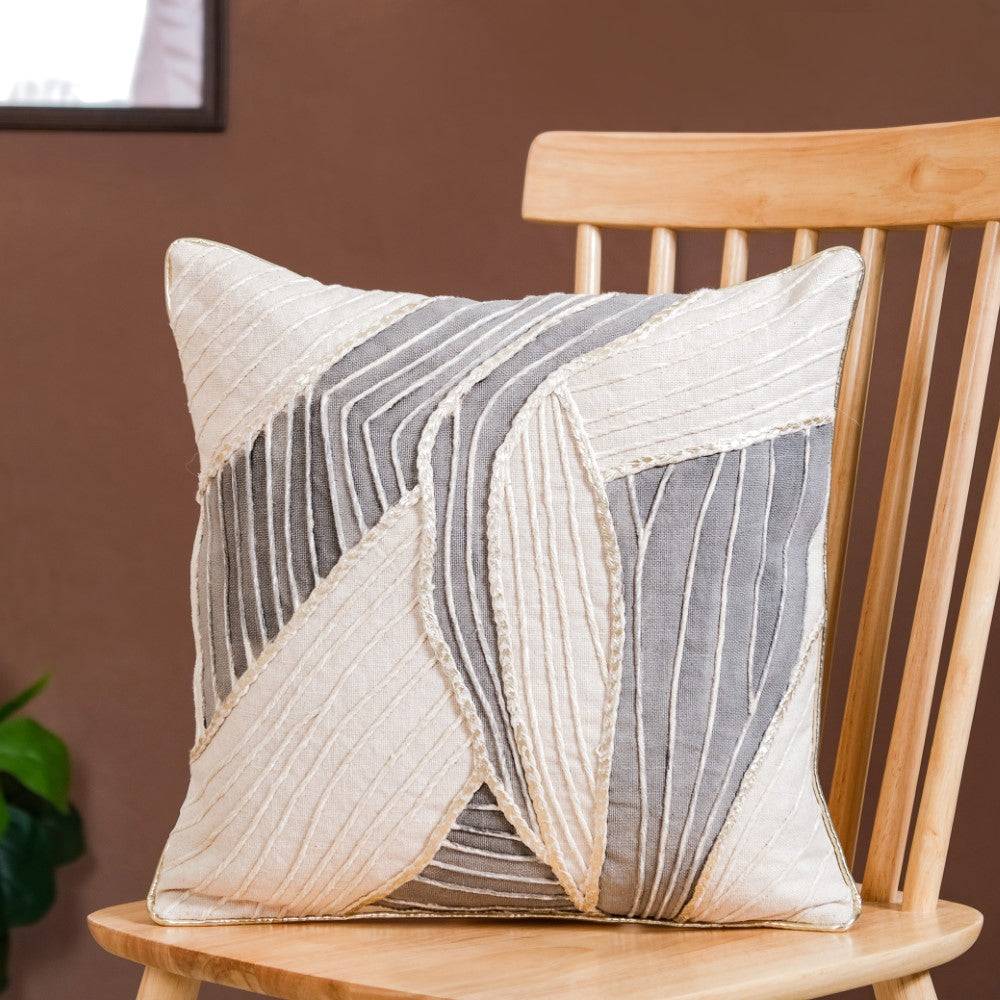 Abstract Textured Cushion Cover 15x15 Inch