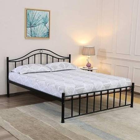 Morris Metal Queen Size Non Storage Bed In Black Finish