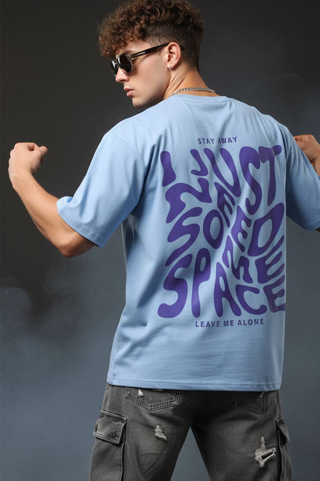 Need Space Dutch Canal Oversized Back Graphic Printed T-shirt