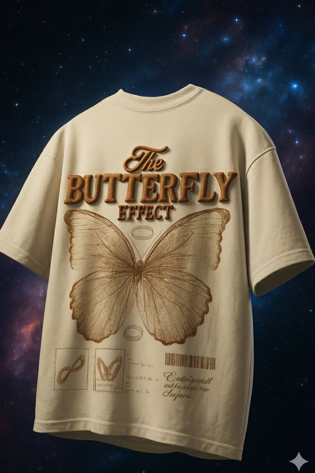 Butterfly Swanwhite Oversized Puff Printed Exclusive T-shirt
