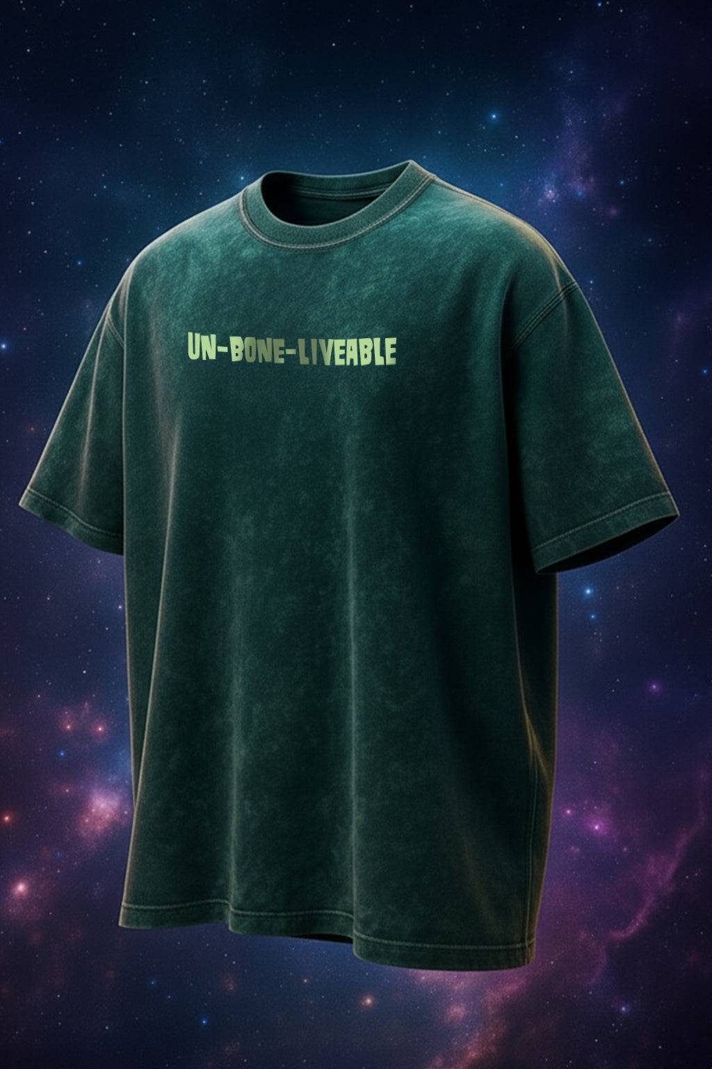 UNBONE Oversized Acid Washed Graphic Back Printed Exclusive T-shirt