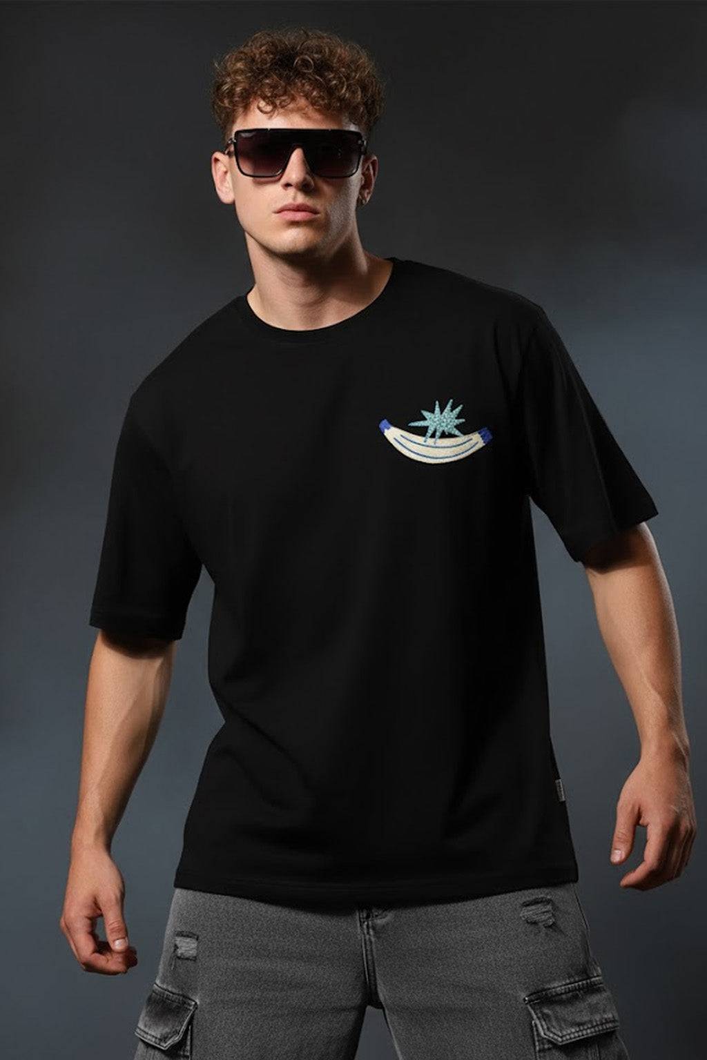 Eye Black Oversized Back Graphic Printed T-shirt