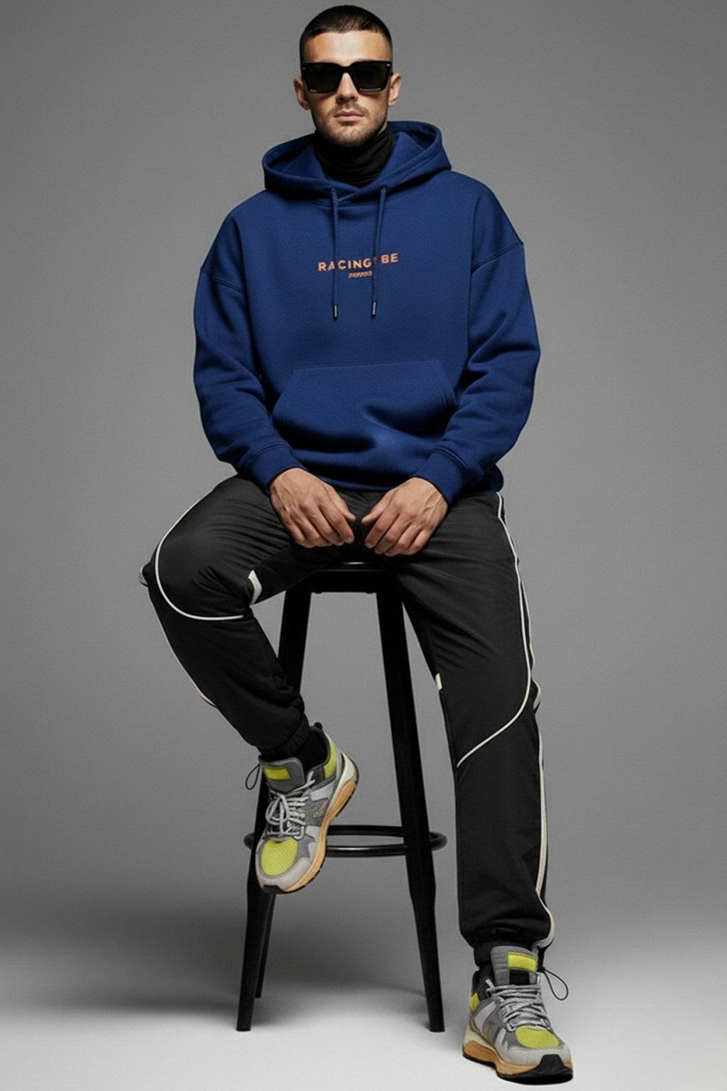 Dark Grey Contrast Stripe Relaxed Fit Nylon Exclusive Jogger