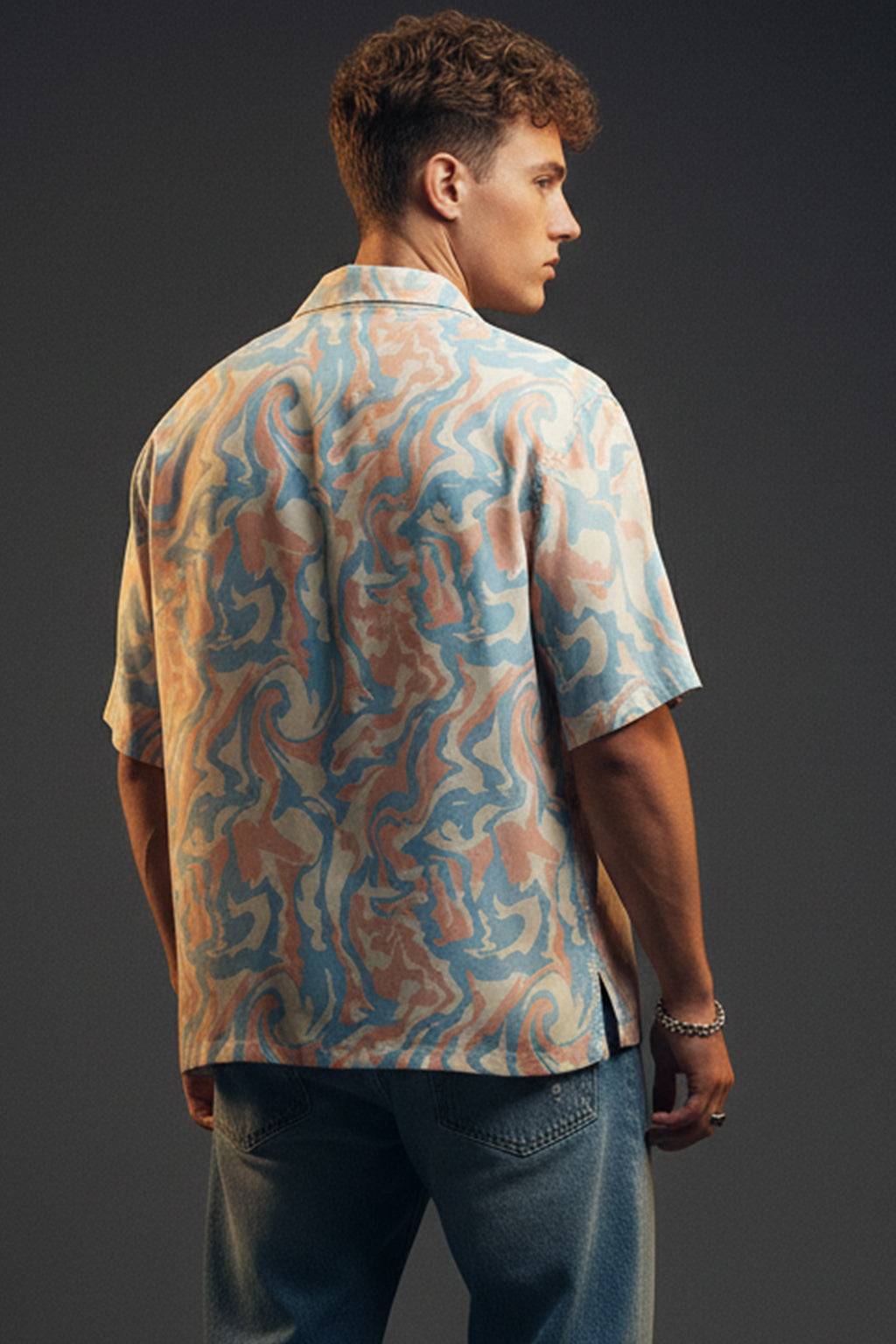 Desert Swirl Beige All Over Print Oversized Exclusive Shirt