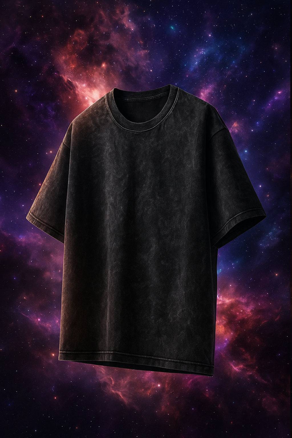 Black Plain Oversized Acid Washed Exclusive T-shirt