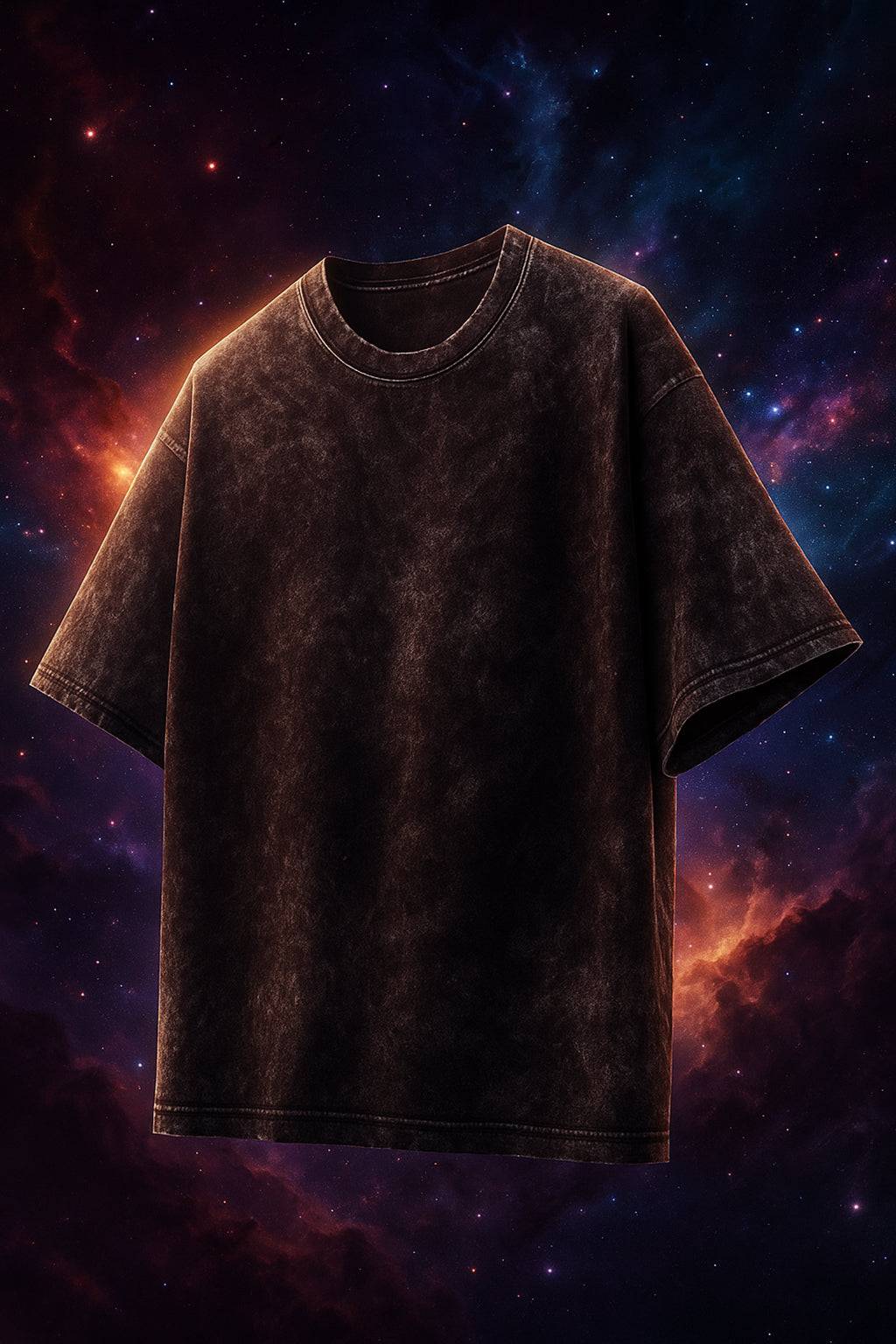 Brown Plain Oversized Acid Washed Exclusive T-shirt