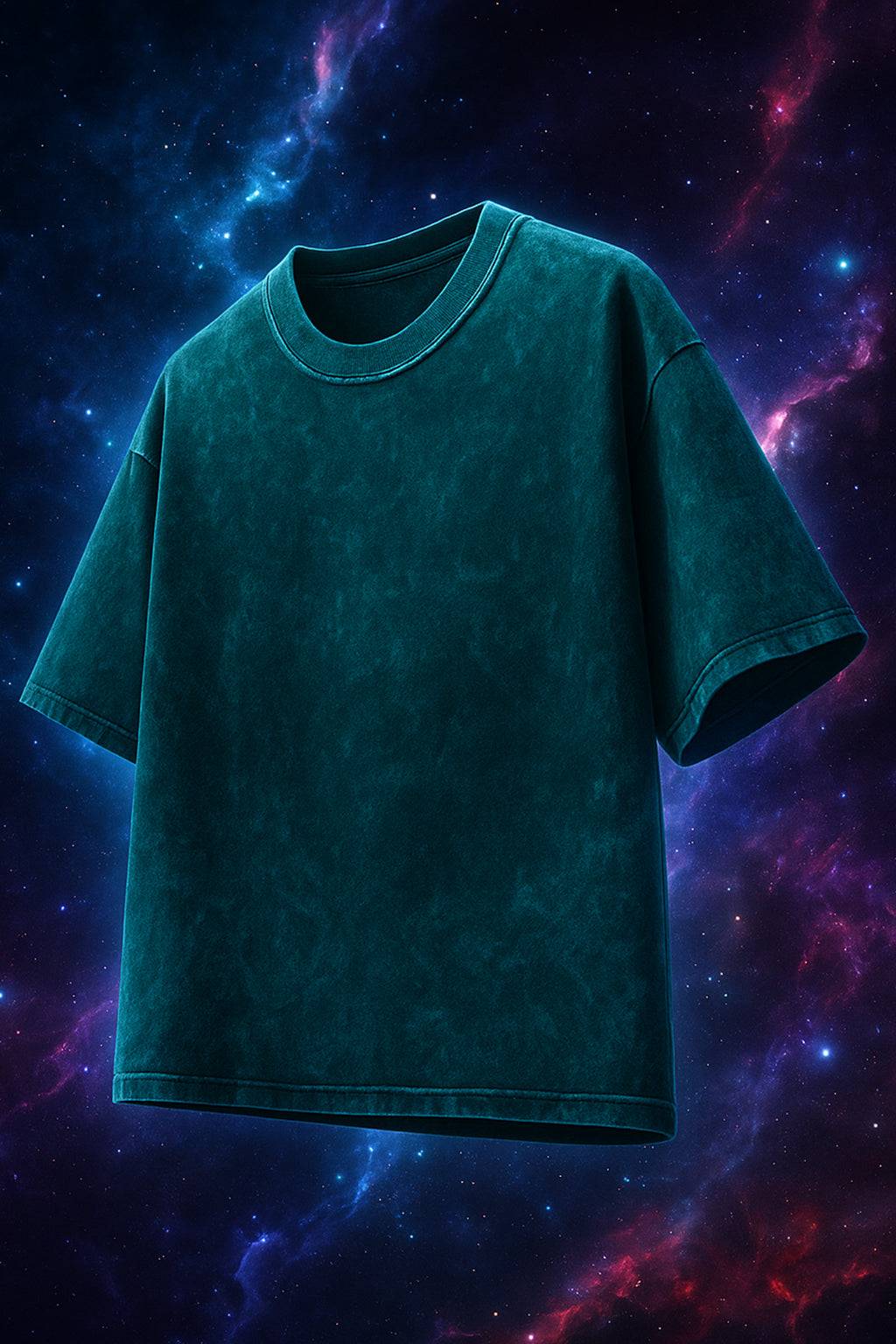 Green Plain Oversized Acid Washed Exclusive T-shirt