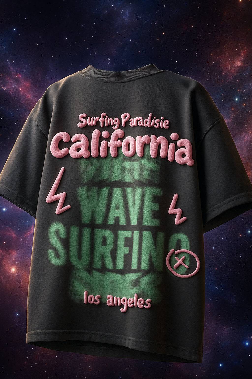 California Dark Grey Oversized Puff Printed Exclusive T-shirt