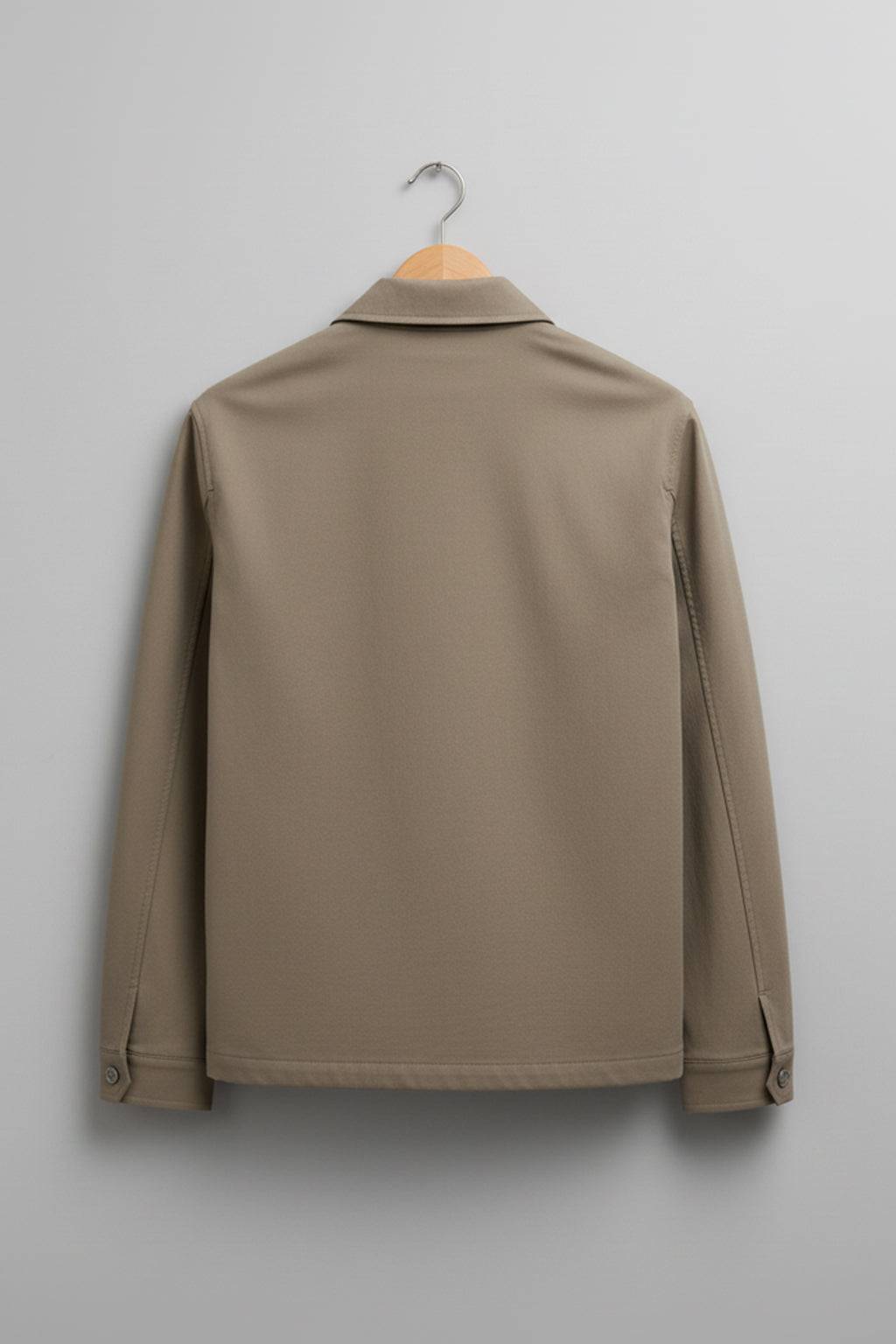 Khaki 4-Pocket Regular Fit Nylon Exclusive Shacket