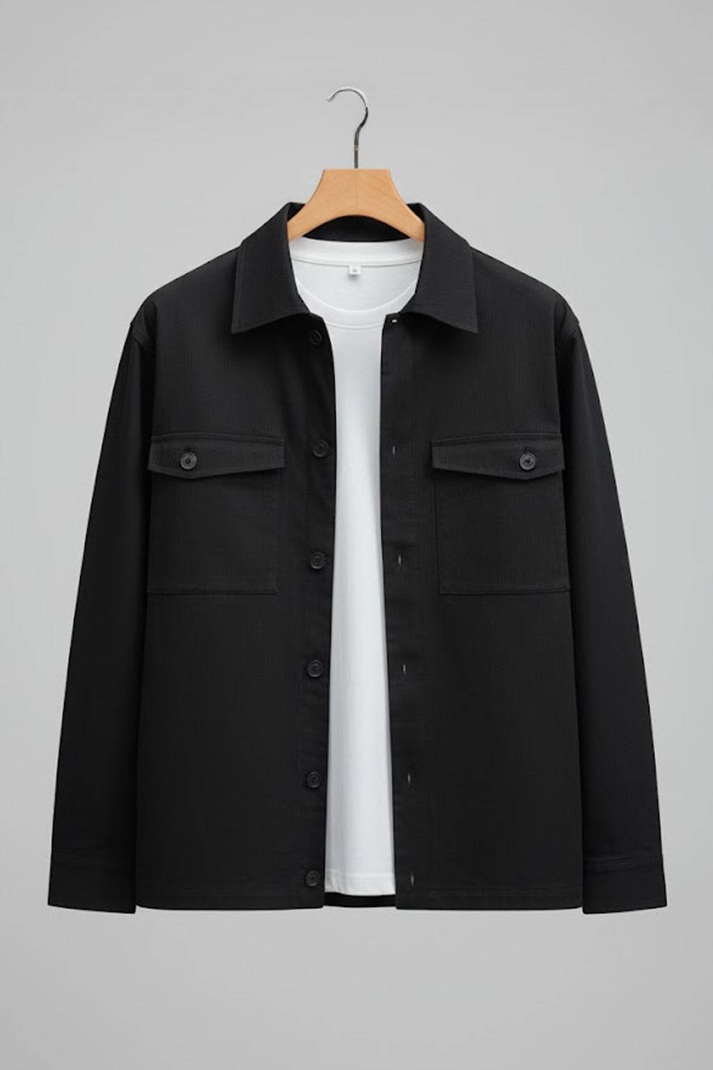 Black Veirdo Exclusive Premium Button Detail Exclusive Shacket