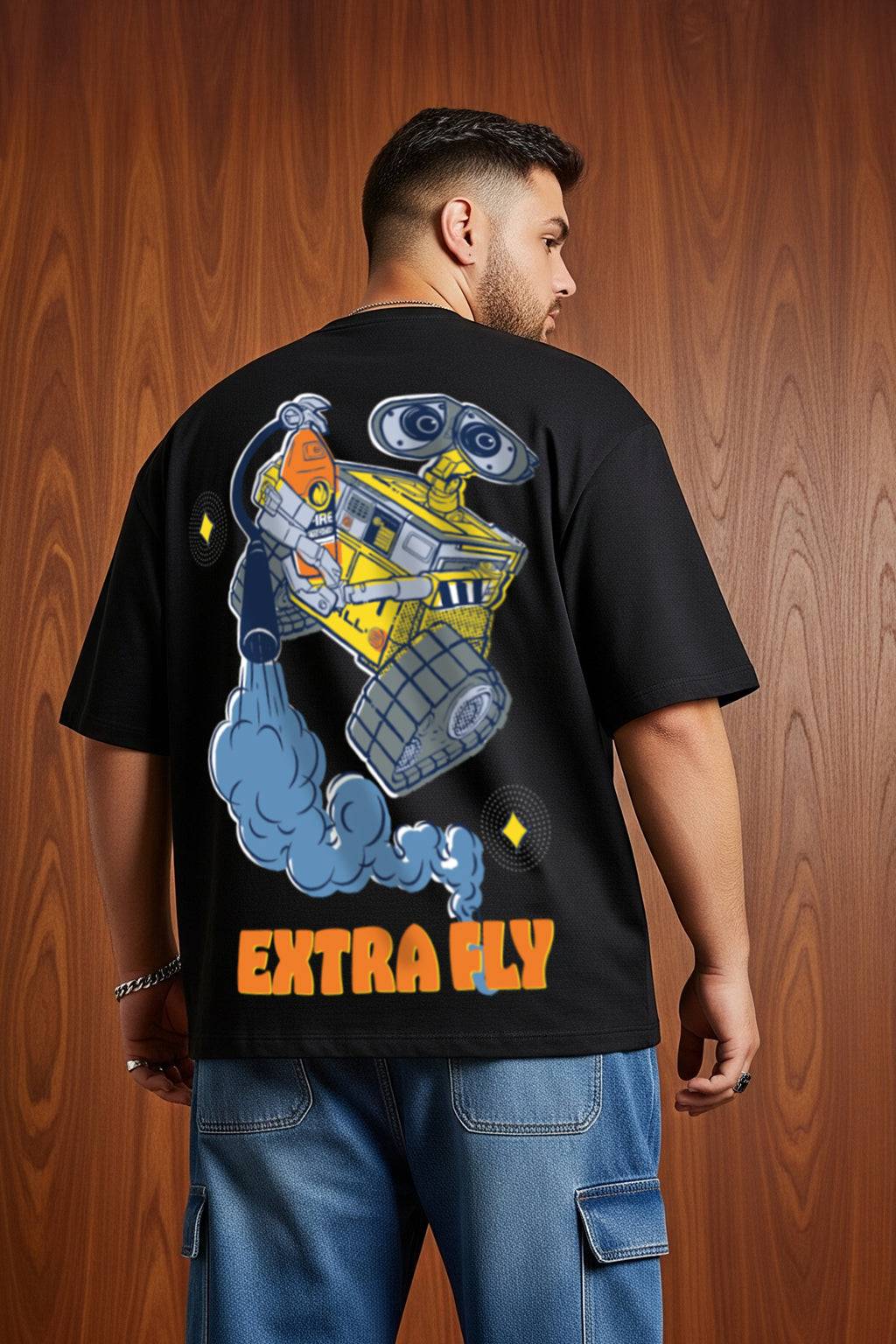 Extra Fly Black Graphic Printed Plus Size T-shirt