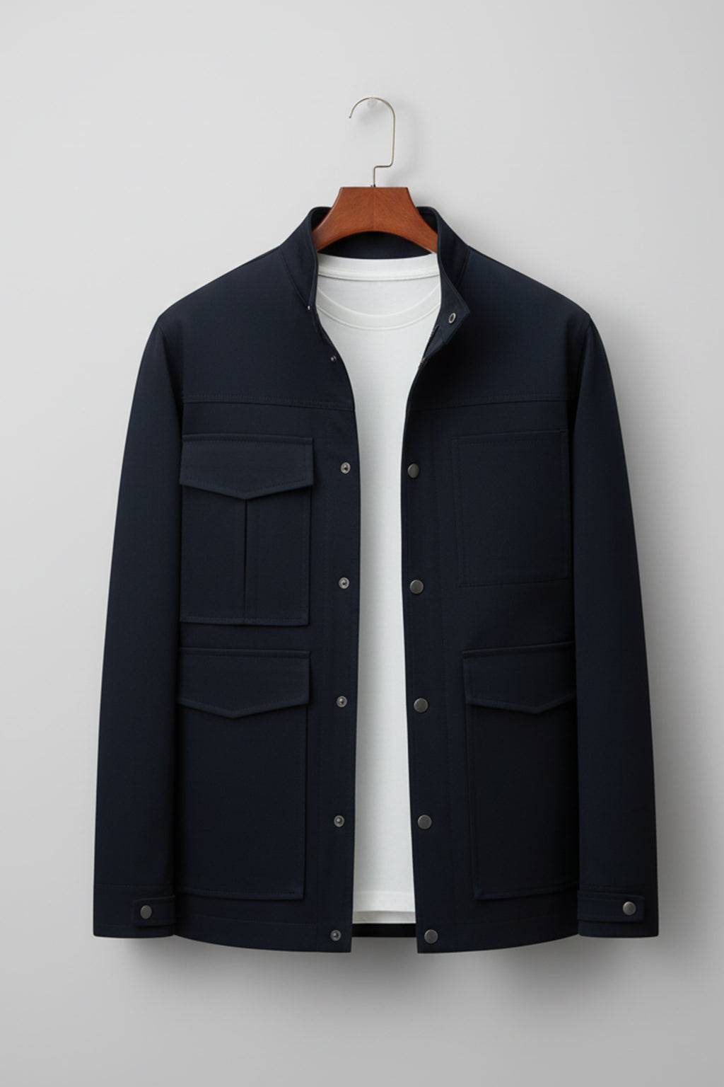 Navy Veirdo Exclusive Premium Button Detail Exclusive Shacket