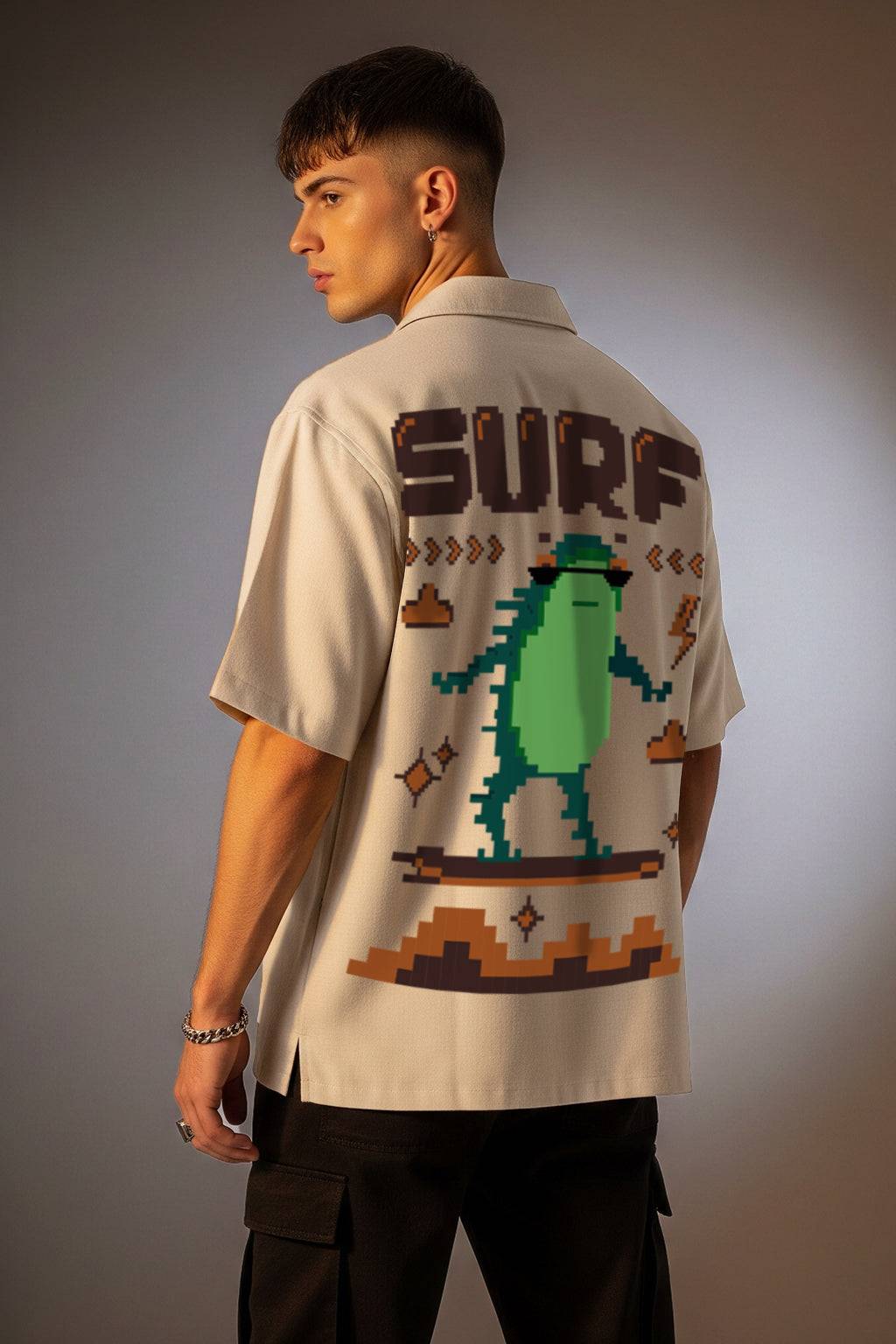Surf Swanwhite Oversized Printed Exclusive Shirt