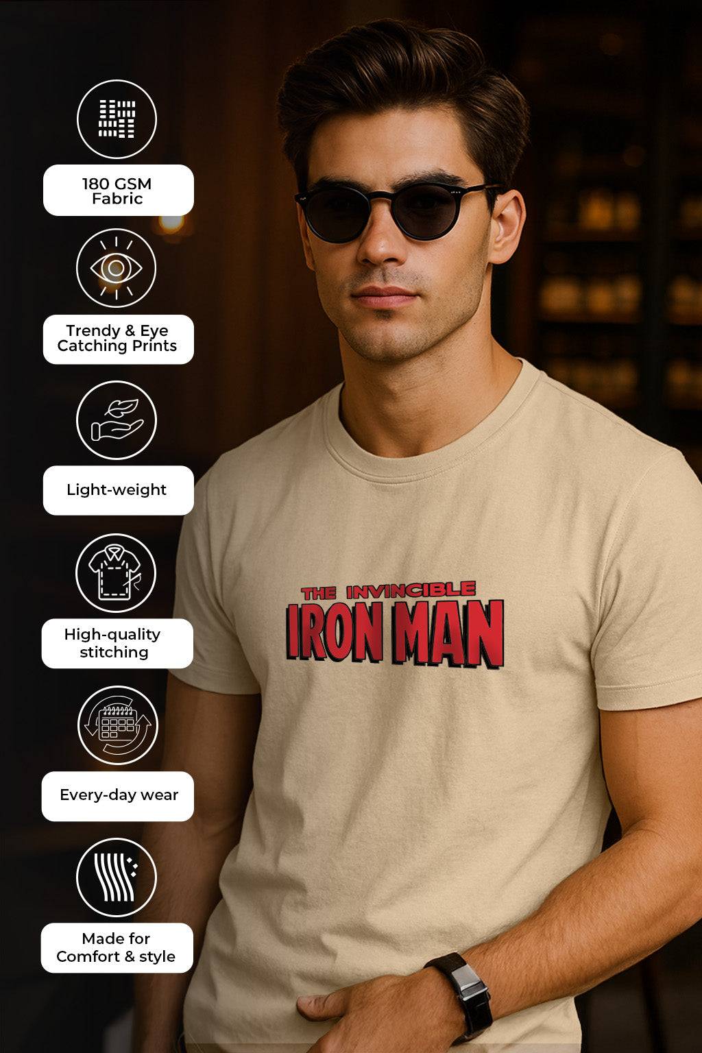 Ironman Swanwhite Regular Fit Printed T-shirt