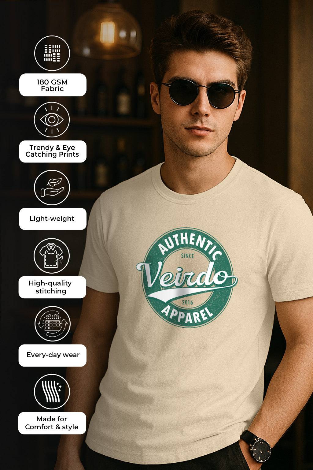 Veirdo Authentic Swanwhite Regular Fit Printed T-shirt