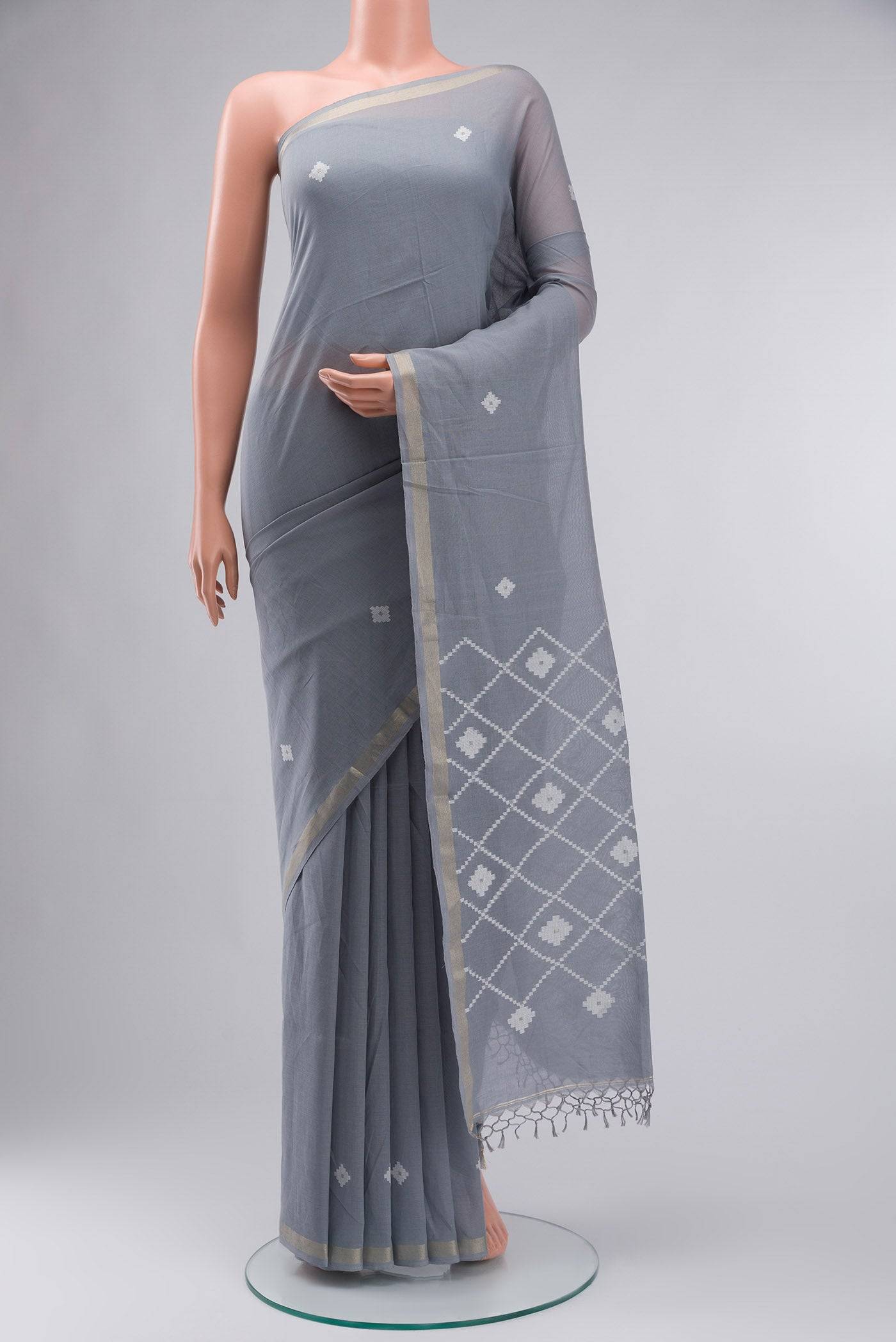 Suchitra-Grey Bengal Cotton Saree Buy at ₹2480