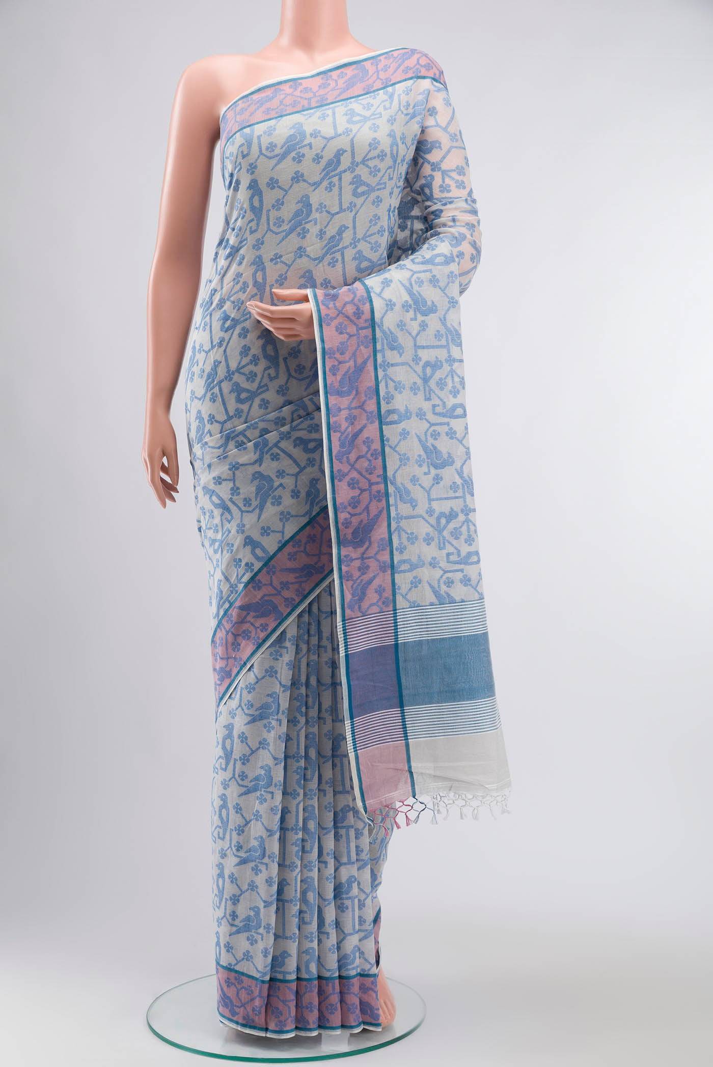 Jamini-Cream Bengal Cotton Saree Buy at ₹3410