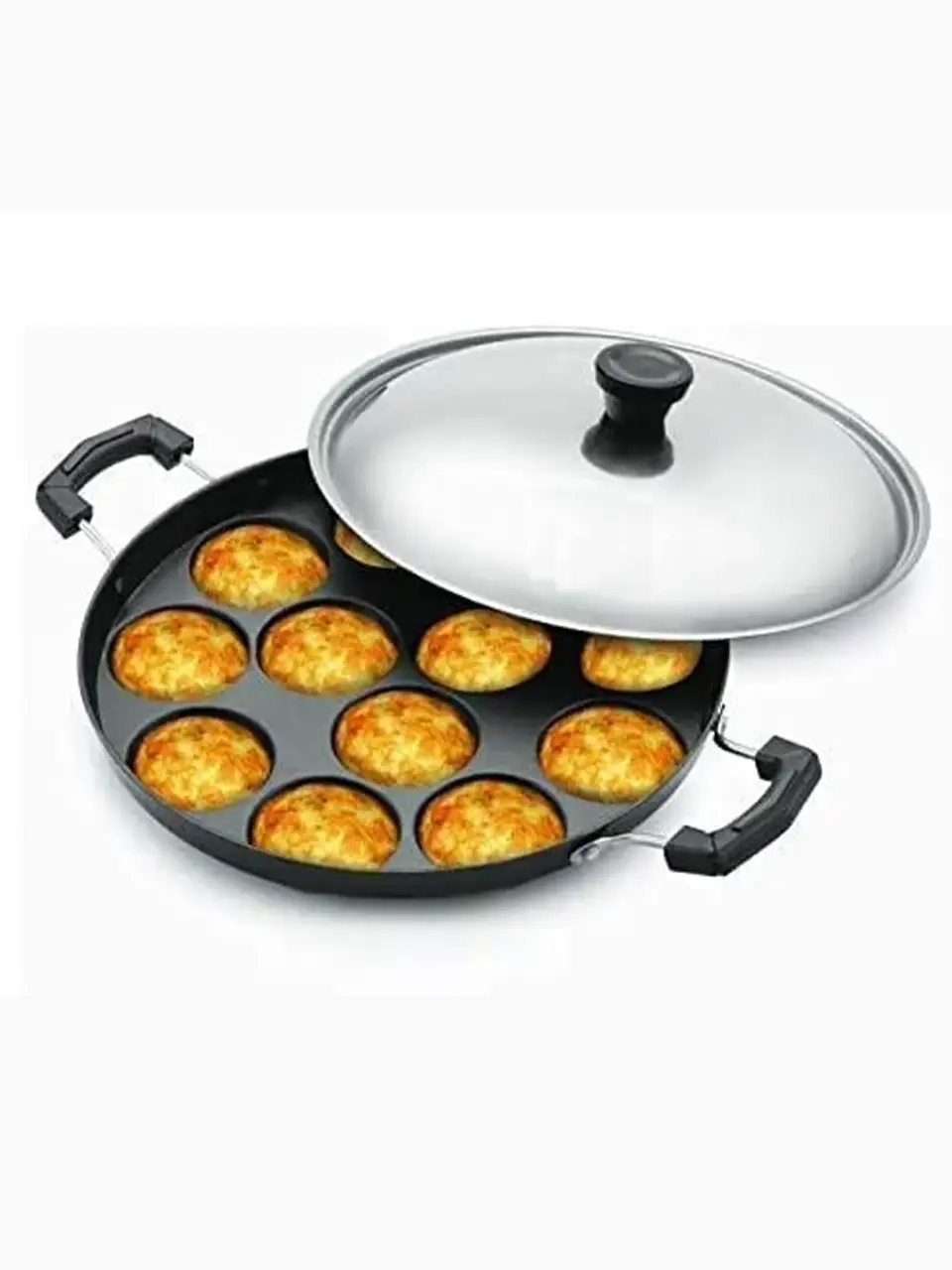 Blluex Aluminum Non Stick 12 Cavity Appam Patra With 2 Side Handle Buy @ ₹699