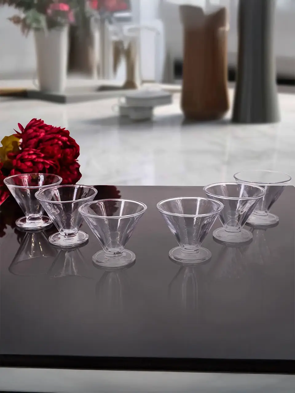Blluex Crystal Cone Dessert Bowl Set Buy @ ₹832