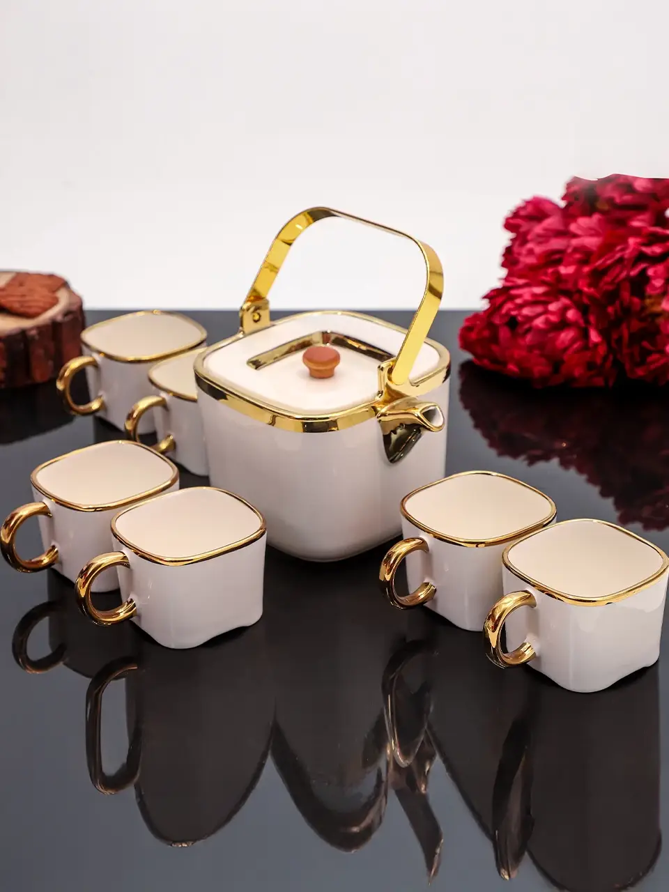 Blluex Golden Grace Ceramic Tea Set Buy @ ₹4040
