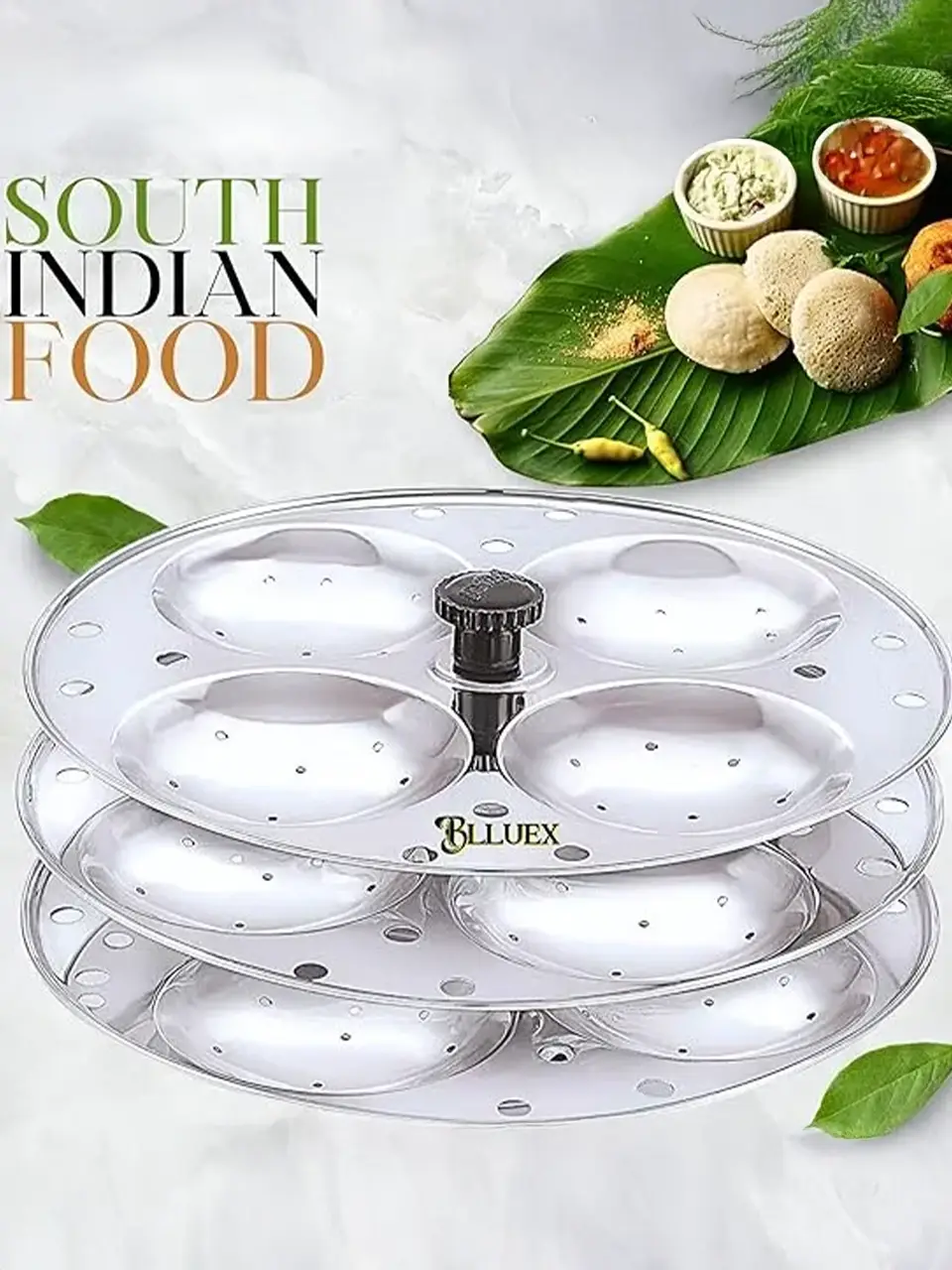 Blluex Premium Idli Stand Stainless Steel 3 Plates X 4 Cavity Buy @ ₹419