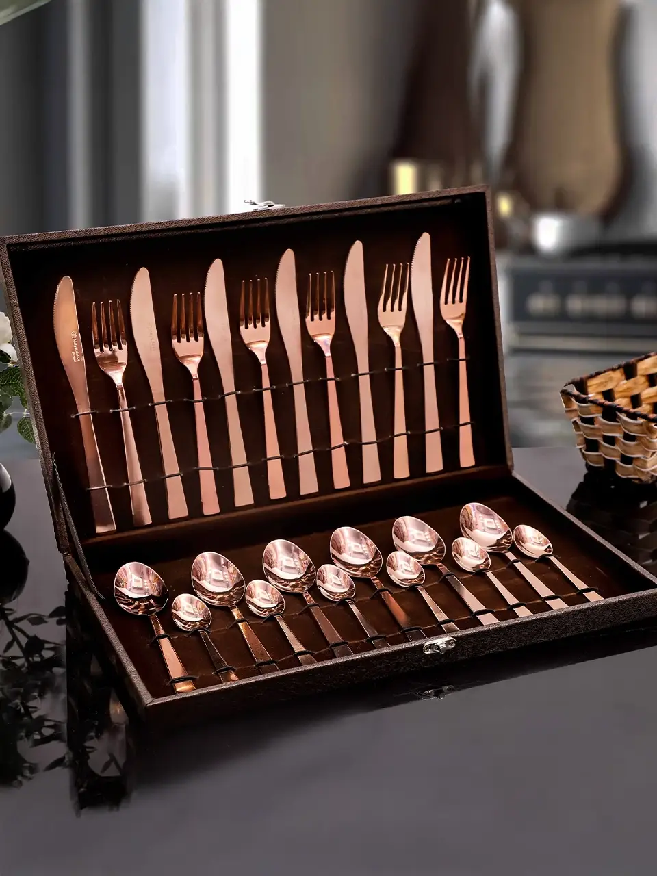 Blluex Rose Gold Cutlery Gift Set Buy @ ₹3600