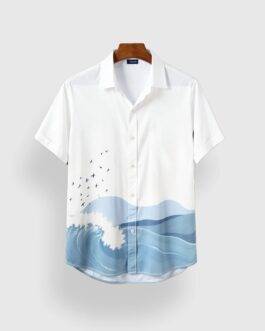 Blue Shade Men’s Half Sleeves Printed Shirt Exclusive