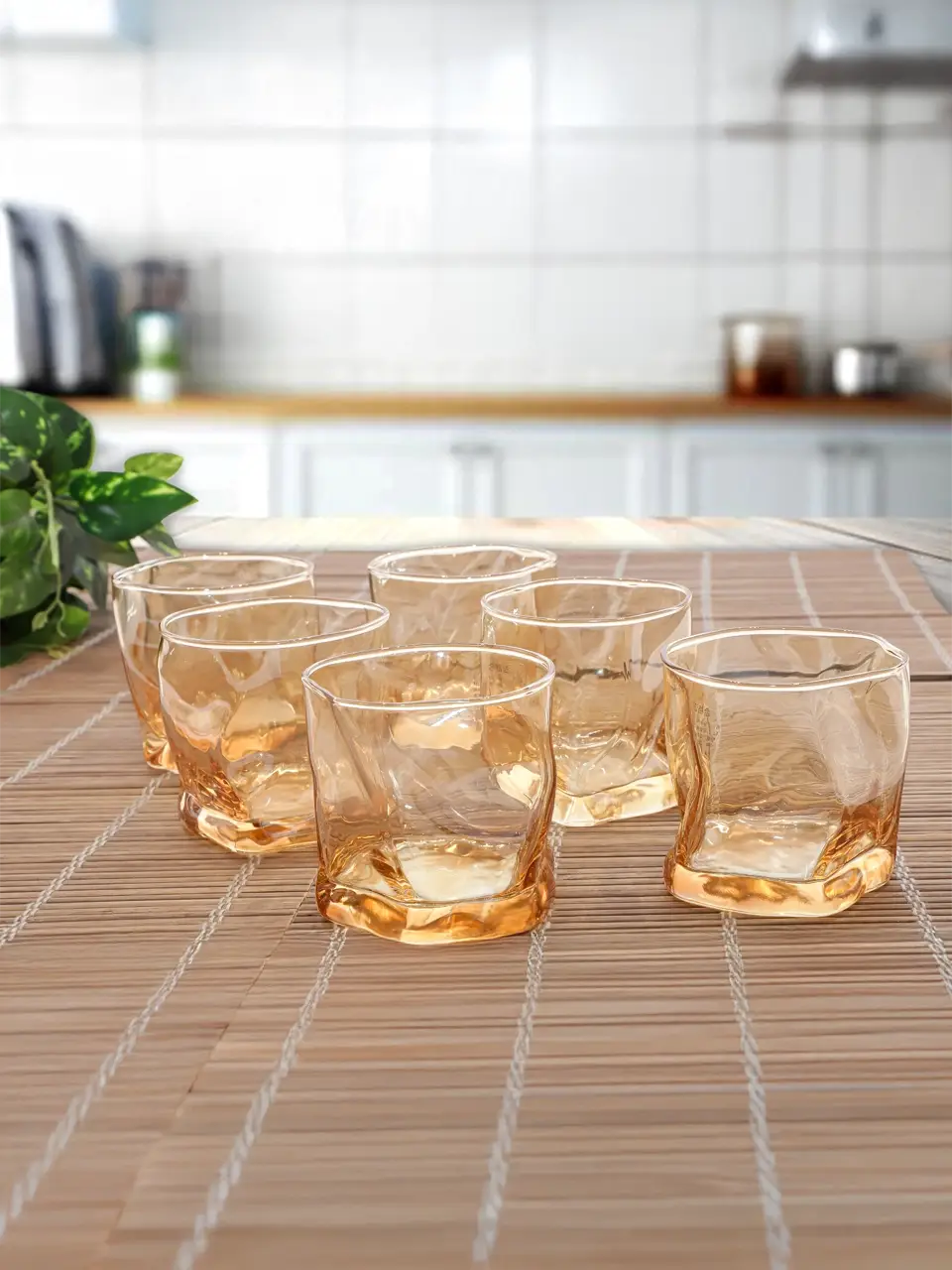 Blluex Golden Glow Glass Set Six Buy @ ₹1120